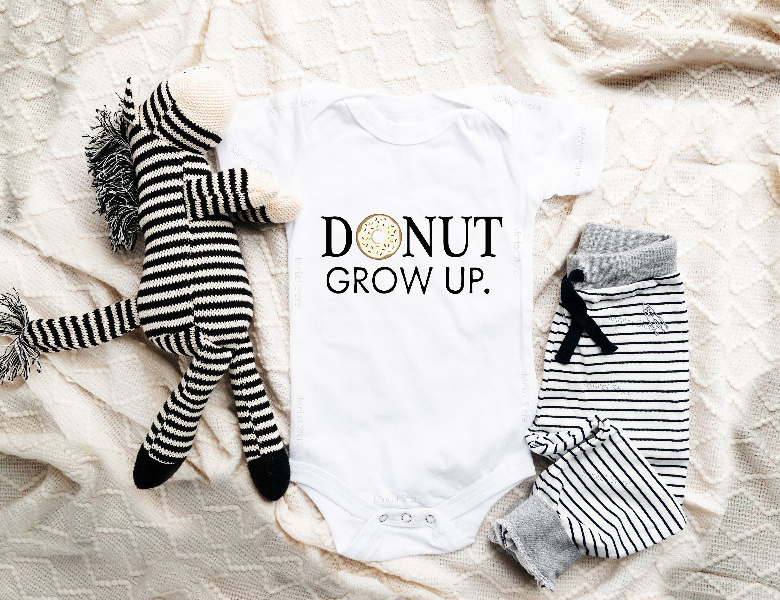 Donut Grow Up Onesie®, Donut Themed Bodysuit, Funny Sayings Baby Clothes, New Mom Gift, Girl Gift