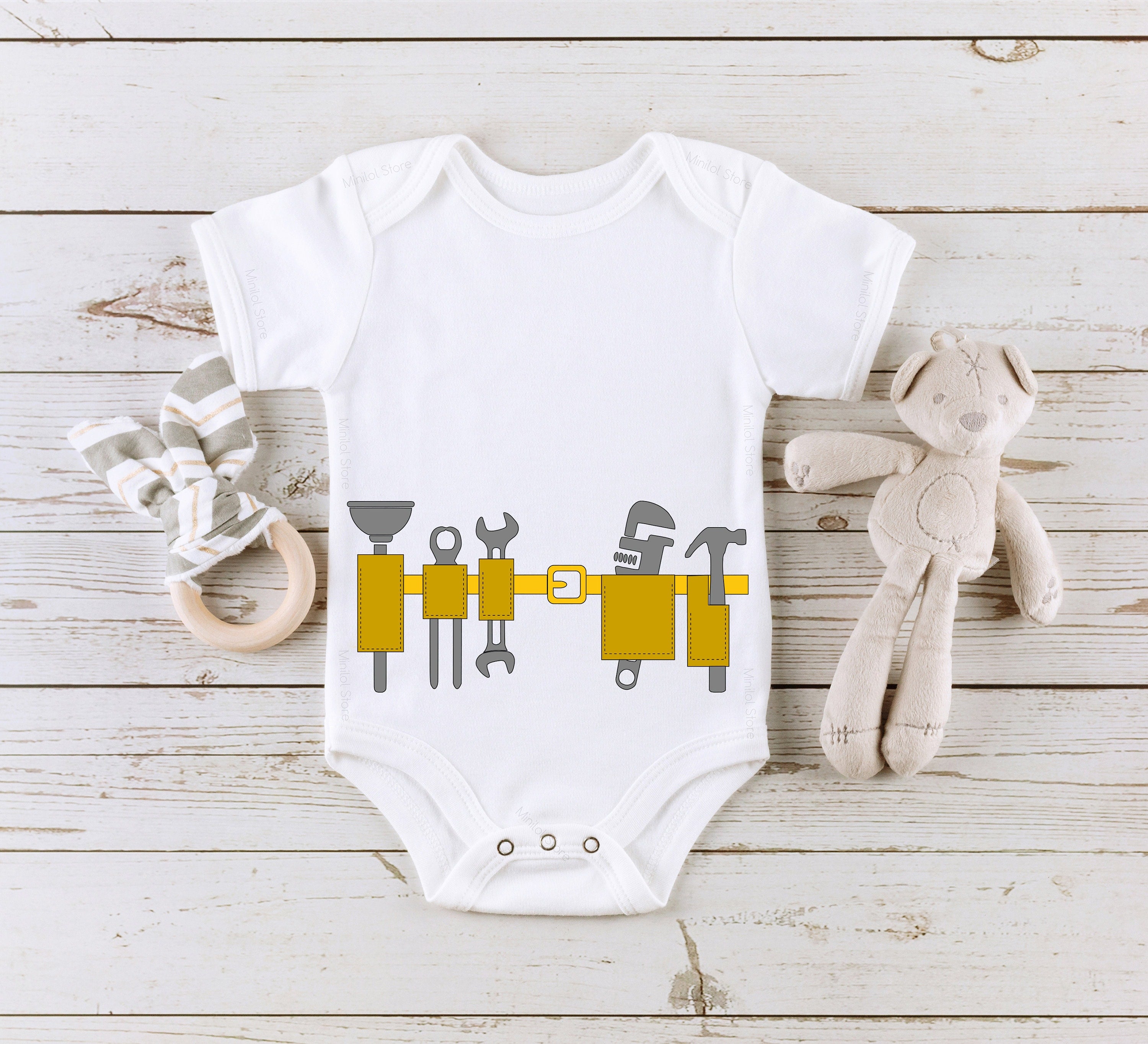 Tool Belt Onesie® Tool Belt, Baby Carpenter, Baby Construction Worker, Future Carpenter, Construction Dad, Baby Announcement, Tool Belt Baby