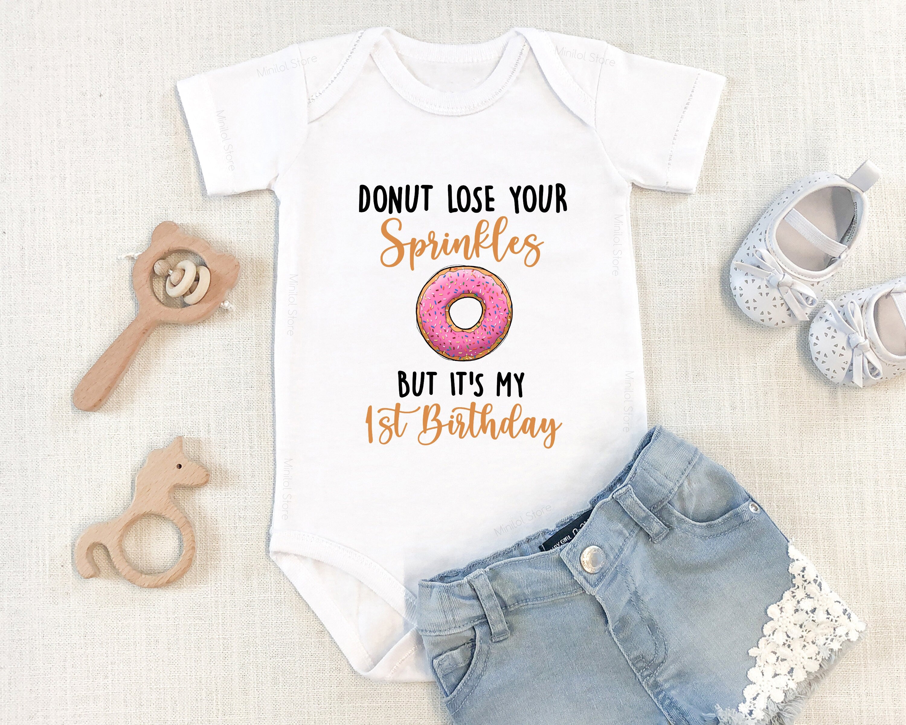 Don't Lose Your Sprinkles Birthday Onesie®, Donut Birthday Bodysuit, 1st Birthday Onesie®, Sweet One Onesie®, Girl Bodysuit