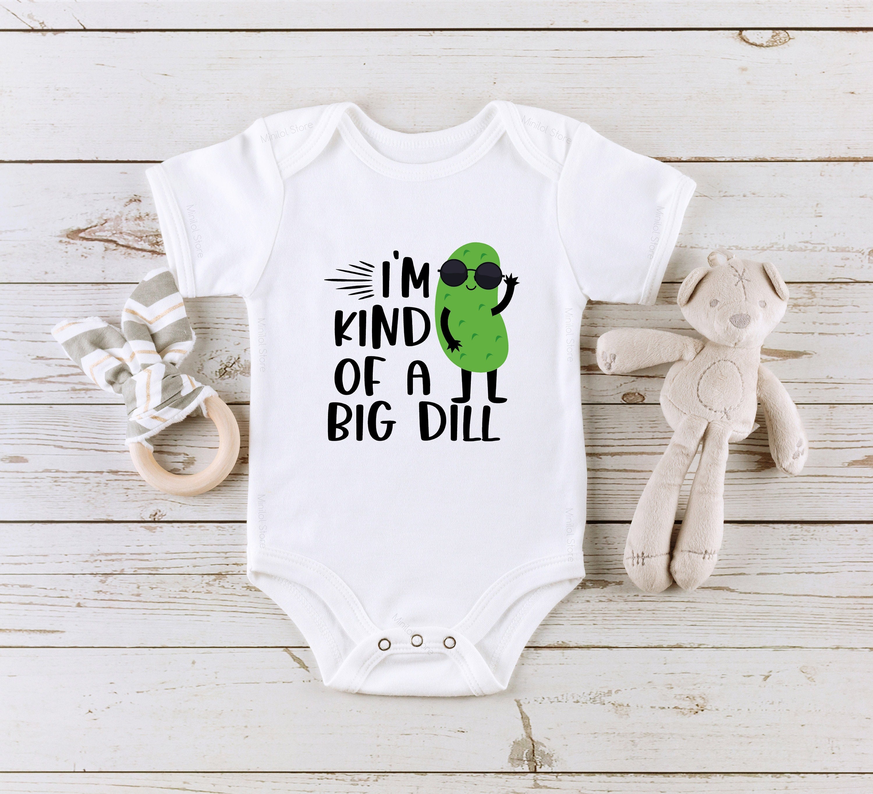 I'm Kind Of A Big Dill Onesie® Cute Onesie® Baby, Cute Pickle Baby Onesie®