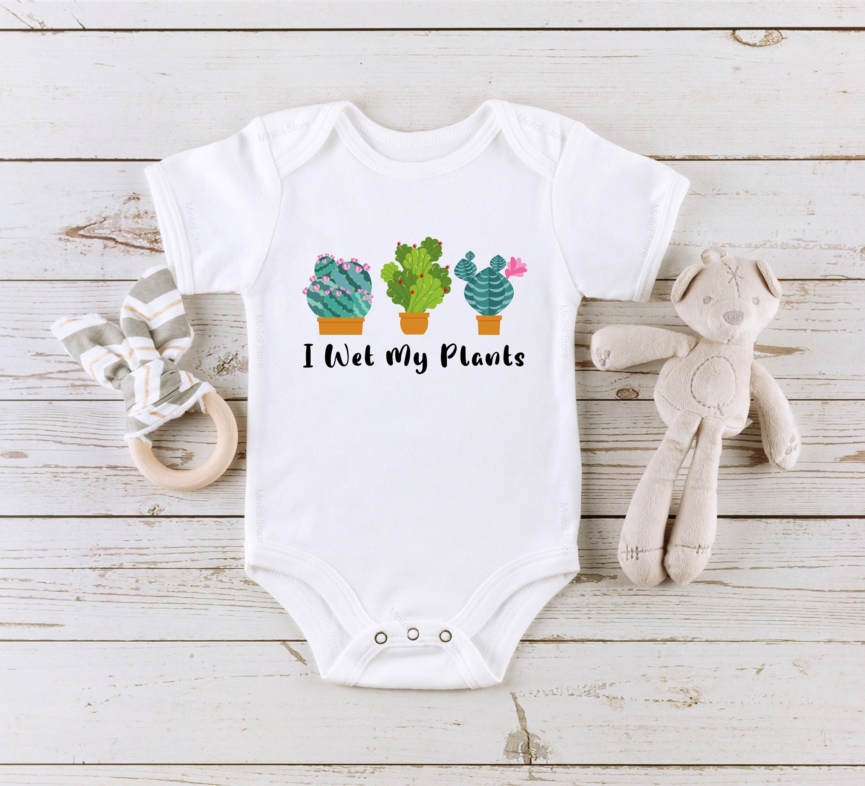 Funny Plant Baby Onesie® I Wet My Plants Onesie® or Toddler T-shirt, Gardener Kids Shirts, Plants Raglan, Gardener Toddler Shirt, Baby Shirt