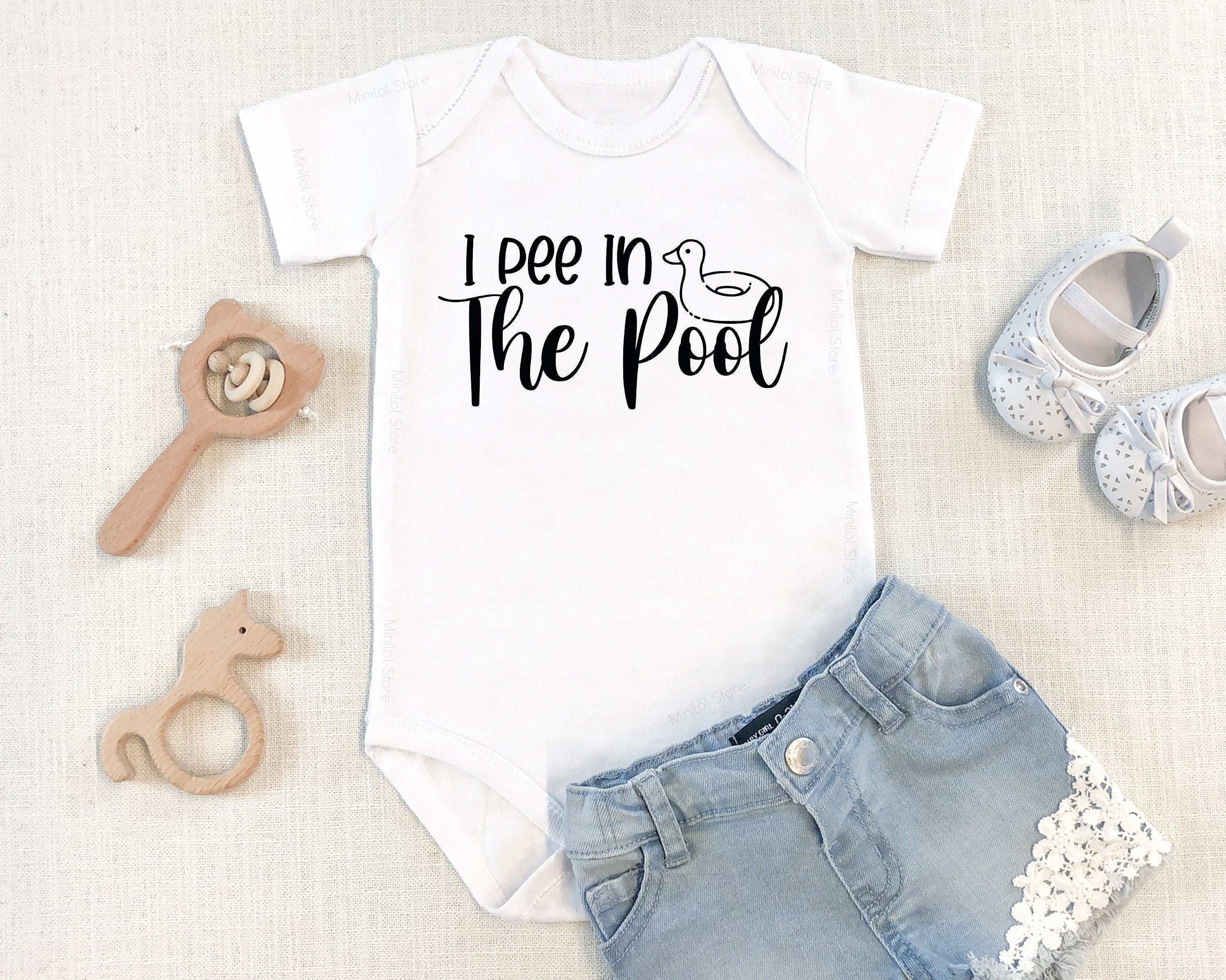 I Pee In The Pool OnesieĀ®, Funny Baby 0nesieĀ®, Baby Shower Gift, Funny Pool Bodysuit, Trendy Baby Clothes