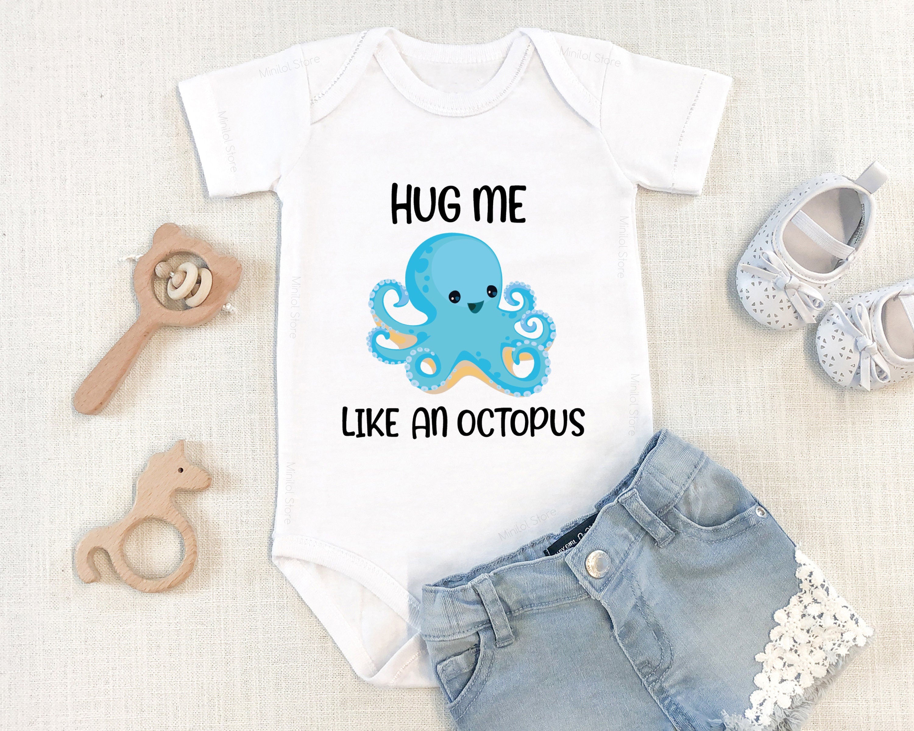Octopus Onesie® Hug Me Like An Octopus Baby Onesie® Hipster Baby Onesie® Octopus Baby Shower, Funny Baby Onesie®