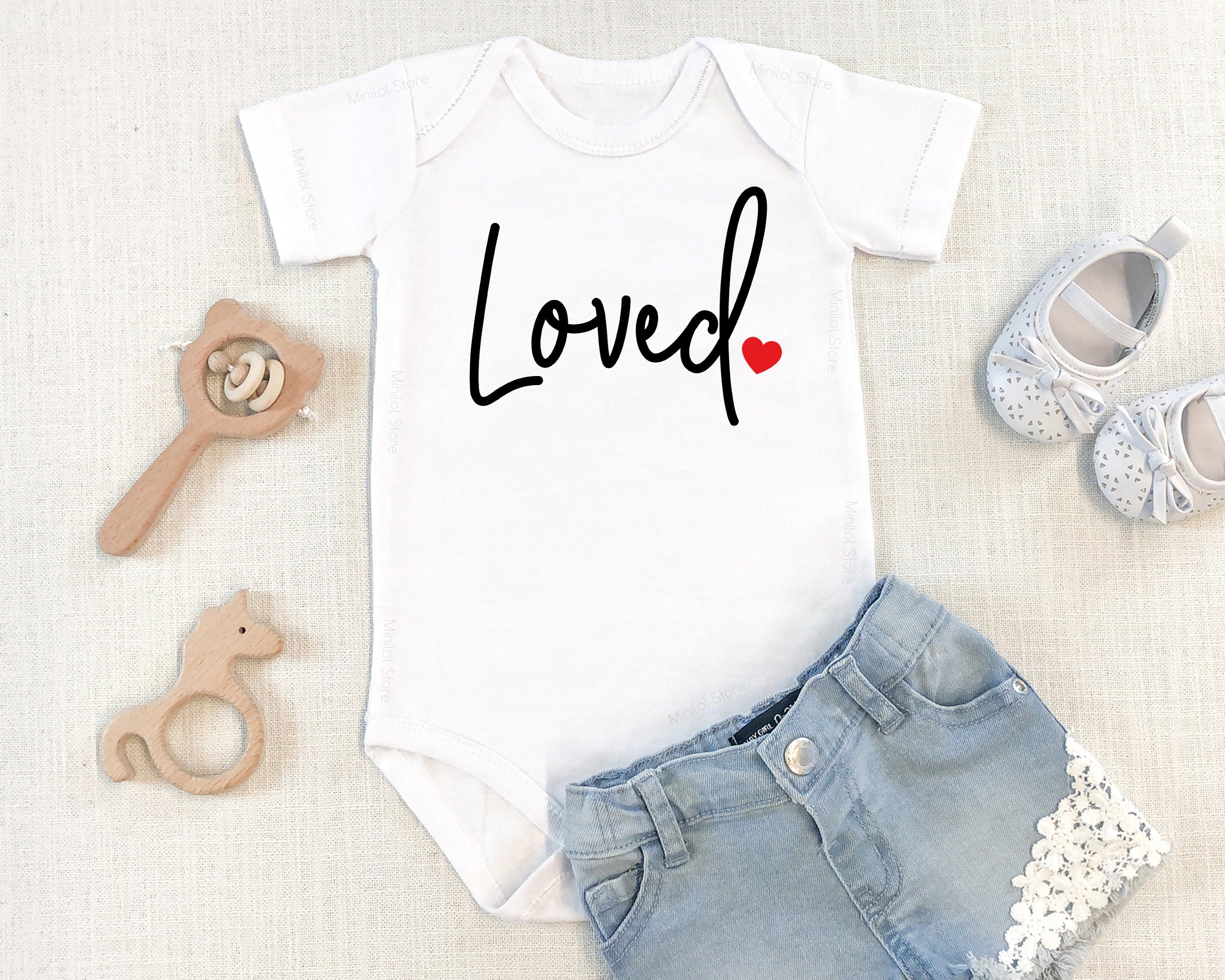 Loved Baby OnesieĀ®, I Am Loved Baby OnesieĀ®, Cute Valentines Day Baby OnesieĀ®