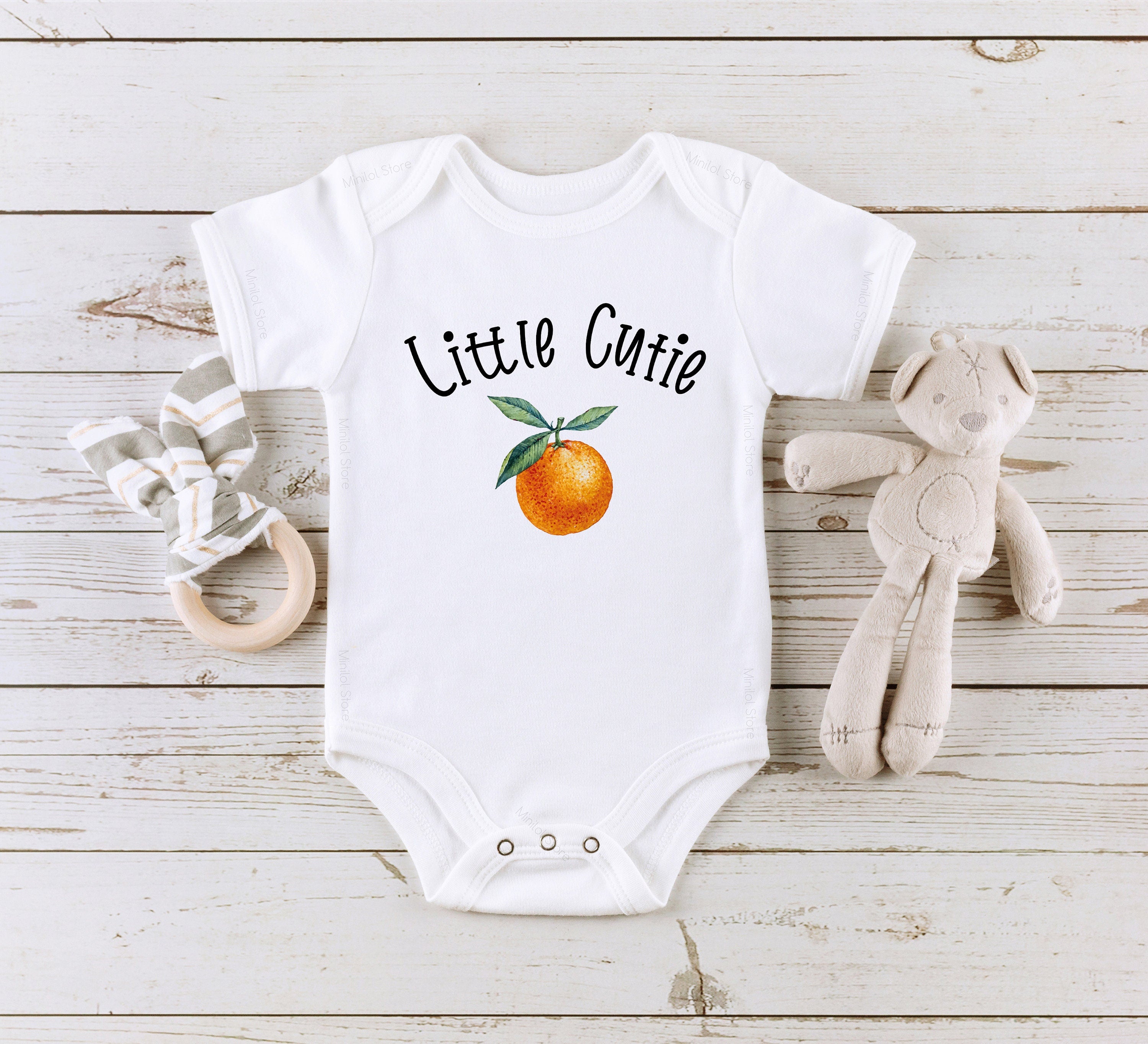 Little Cutie Baby Onesie®, Cute Little Orange Onesie®, Hipster Baby Onesie®, Fruit Baby Onesie®, Vegan Baby Onesie®