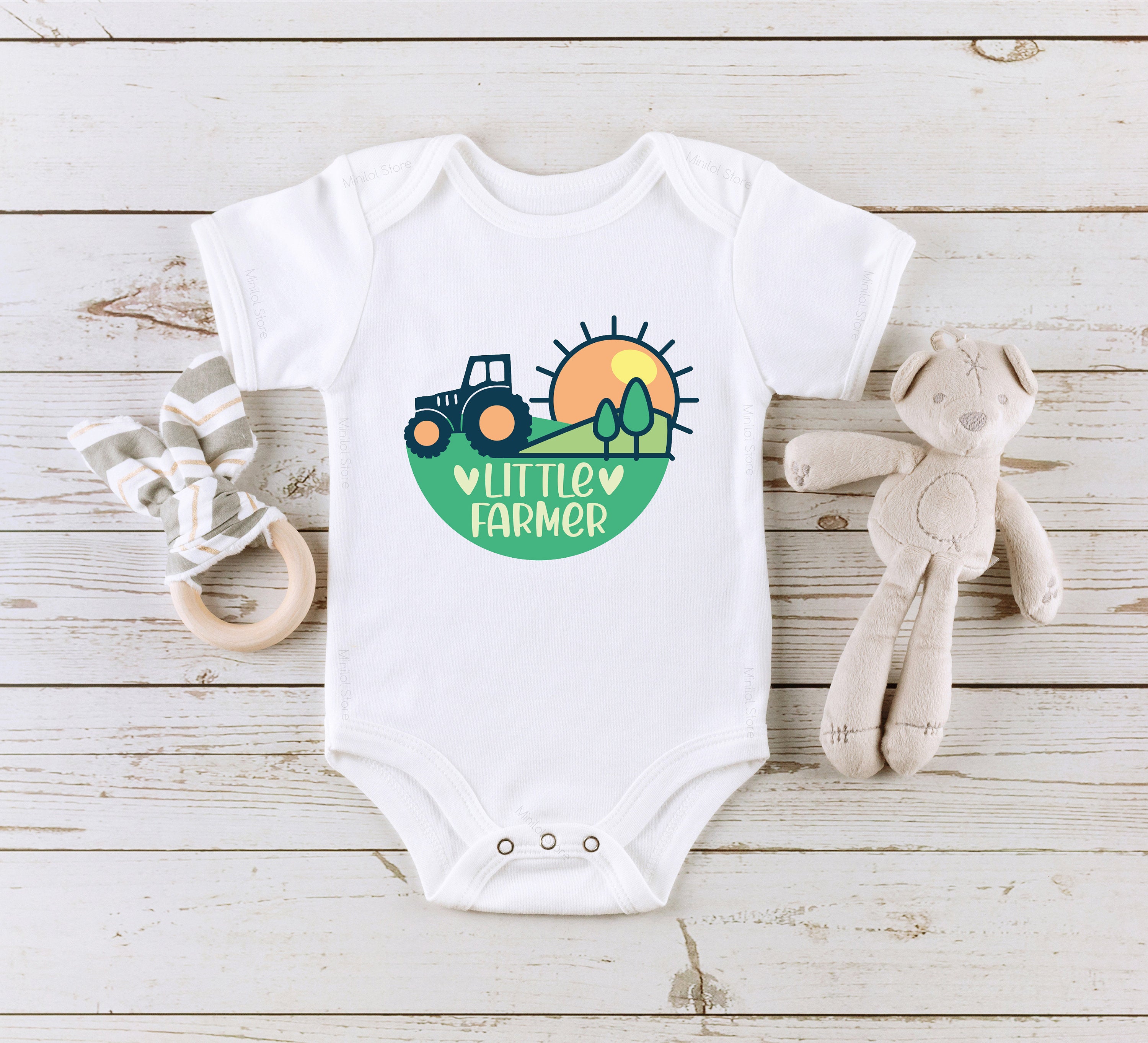 Little Farmer , Tractor Bodysuit, Baby Farmer Oneise, Baby Shower Gift, Baby Onesie® Baby Boy Bodysuit, Farm Bodysuit