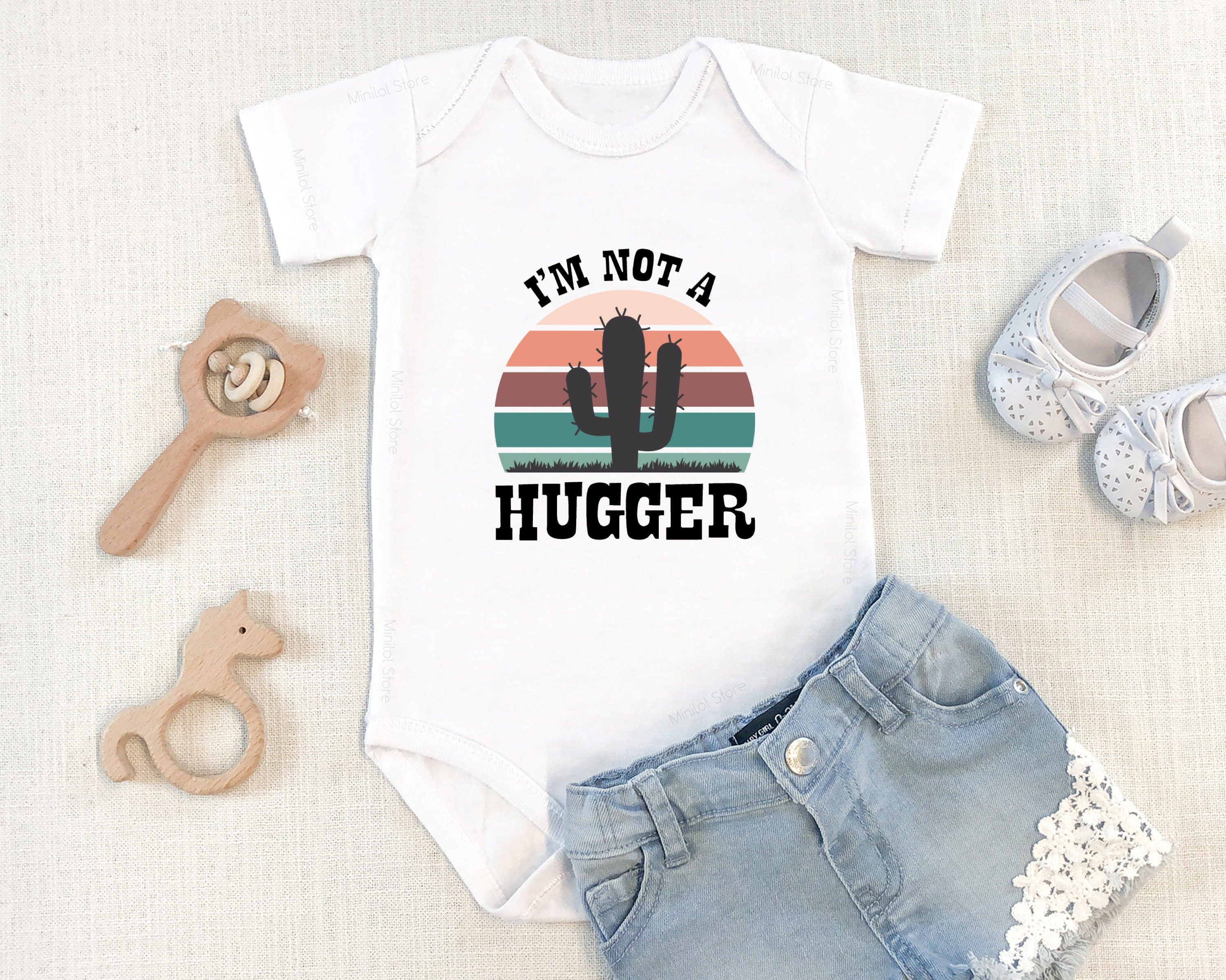 Funny Cactus Baby OnesieĀ®, Hugger Baby OnesieĀ®, Funny Social Distance Baby OnesieĀ®, Unisex Baby Outfit