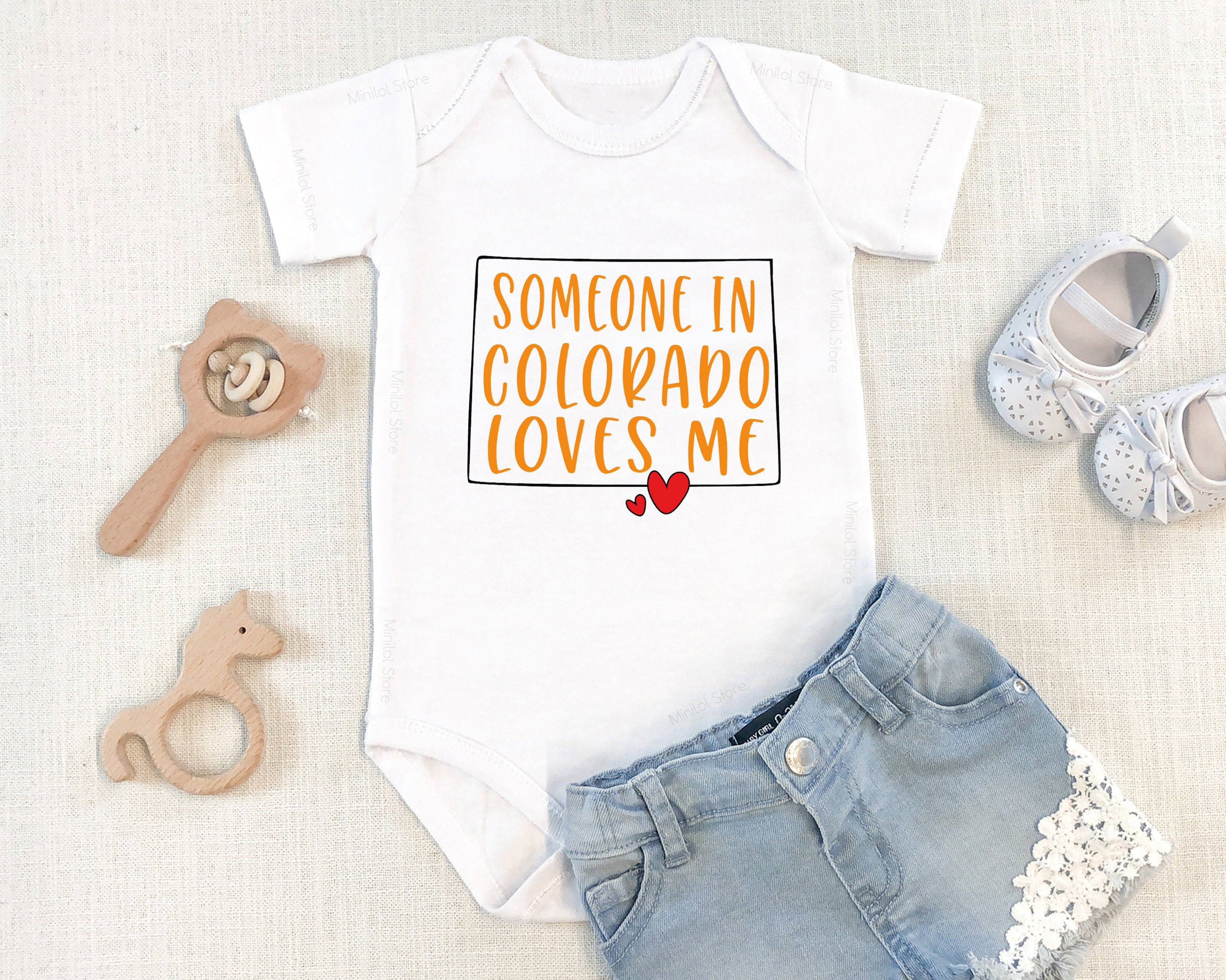 Someone In Colorado Loves Me Baby Onesie®, Colorado Baby Onesie®, Loved Onesie®, Colorado Themed Baby Gift, State Badysuit