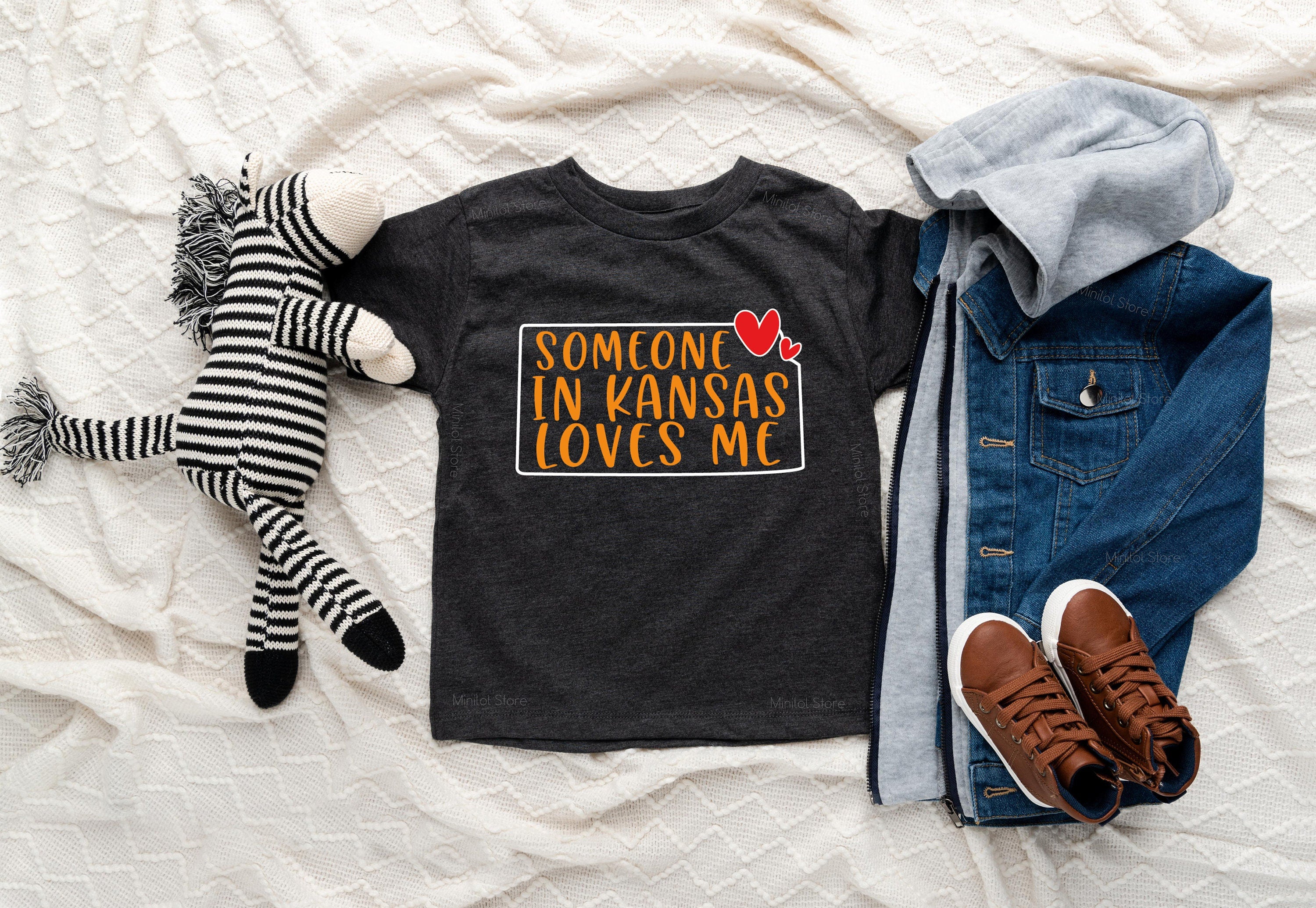 Someone In Kansas Loves Me Shirt, Kansas Baby Shirt, Loved Baby Shirt, Kansas Themed Shirt, State Baby Shirt