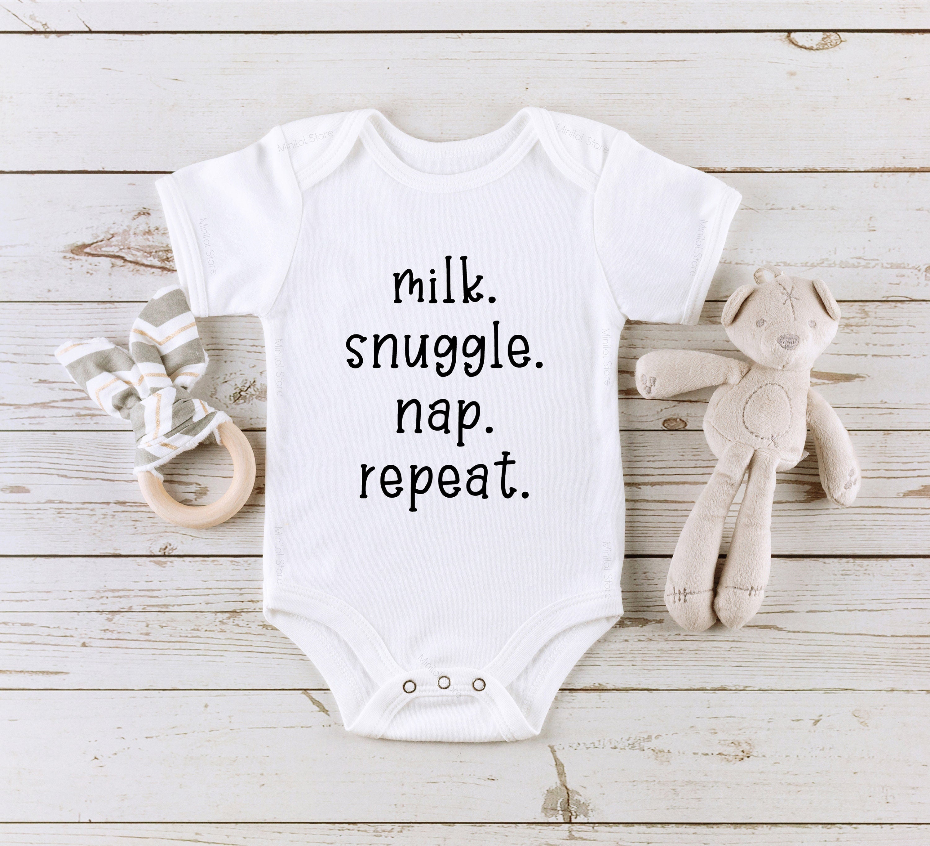 Milk, Snuggle, Nap, Repeat Onesie®Funny Baby Onesie® Cute Newborn , Nap Time Baby Onesie® Cute Baby Shower Gift, Funny Nap Bodysuit