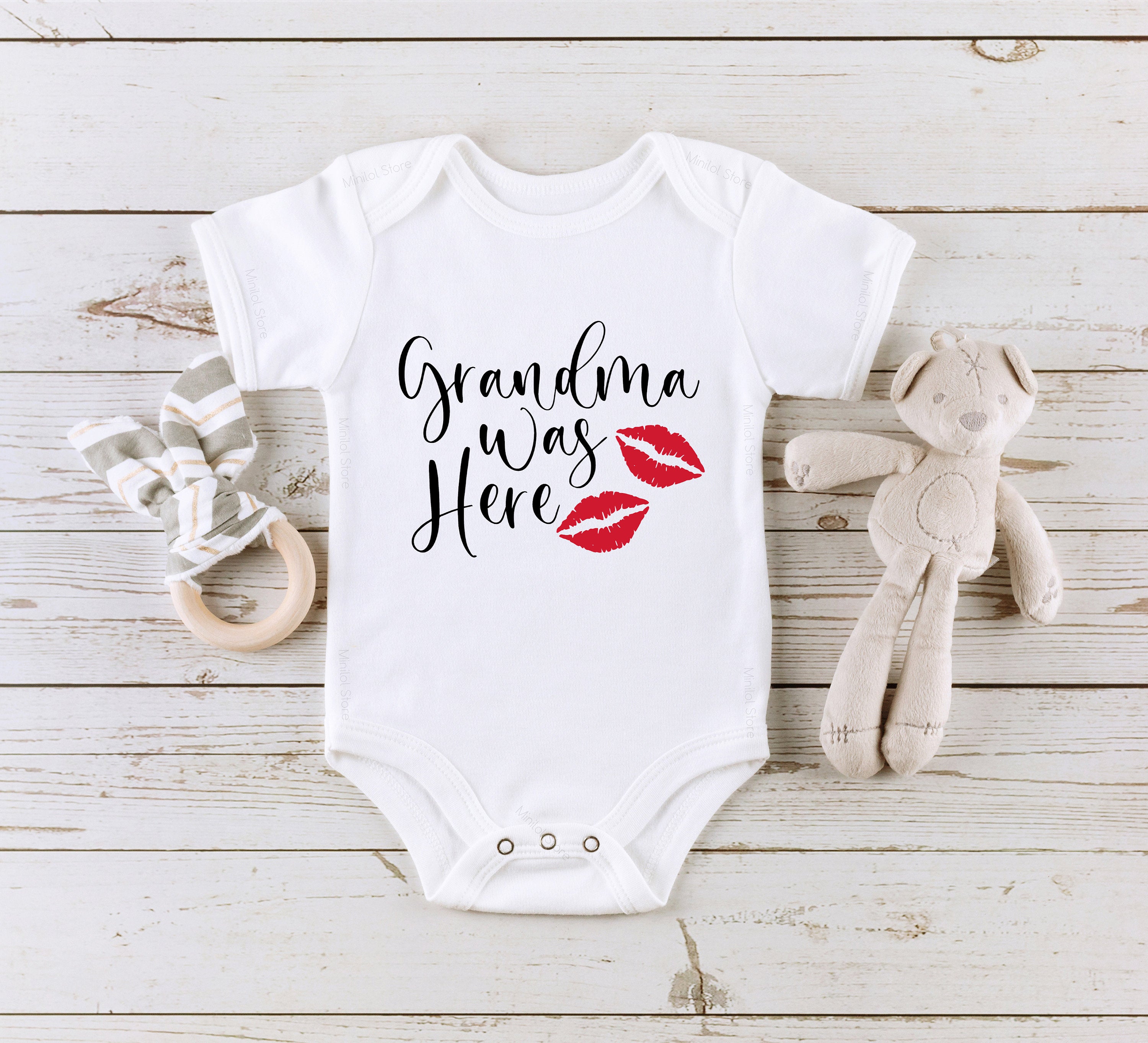 Grandma Was Here Bodysuit, Cute Baby , Baby Gift, Baby Bodysuit, Boho Baby Onesie®, Baby Boy Gift