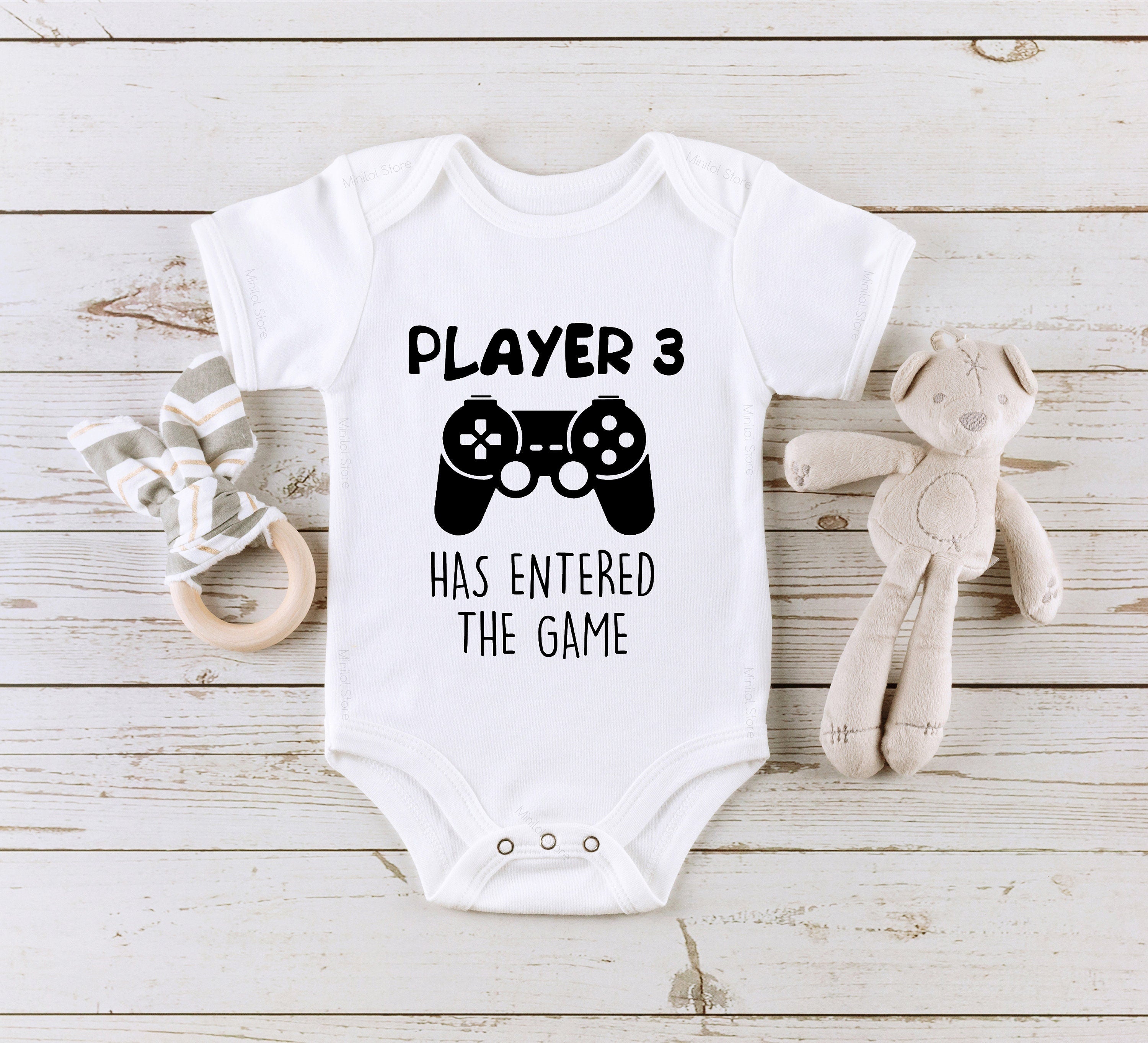 Player 3 Has Entered The Game Onesie® Funny Pregnancy Reveal, Baby Announcement, Baby Xbox Bodysuit, Funny Baby Onesie® Cute Baby Bodysuit