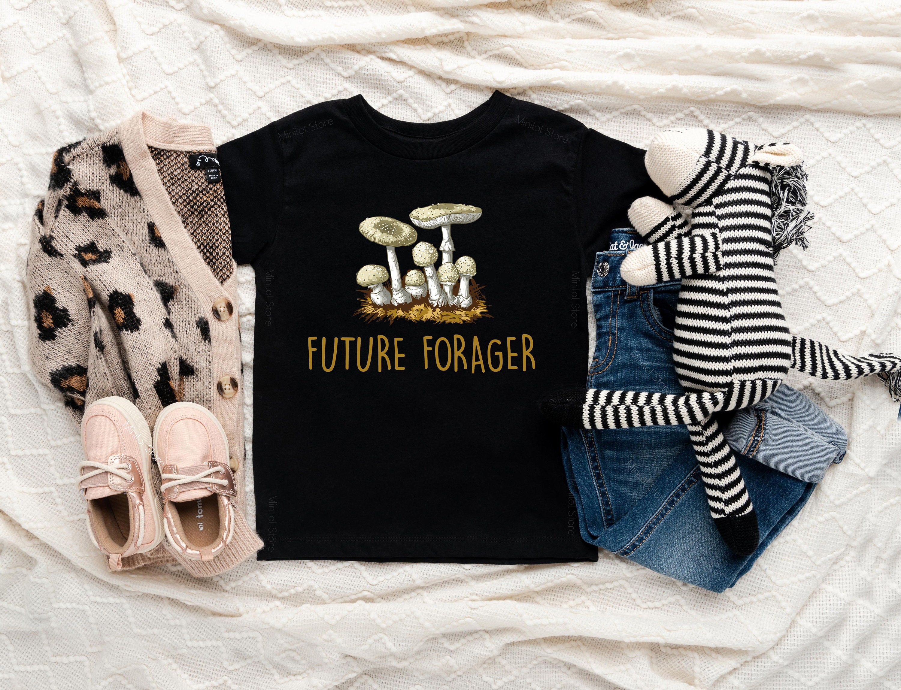 Future Forager Baby Shirt, Mushroom Toddler Shirt, Vegan Baby Shirt