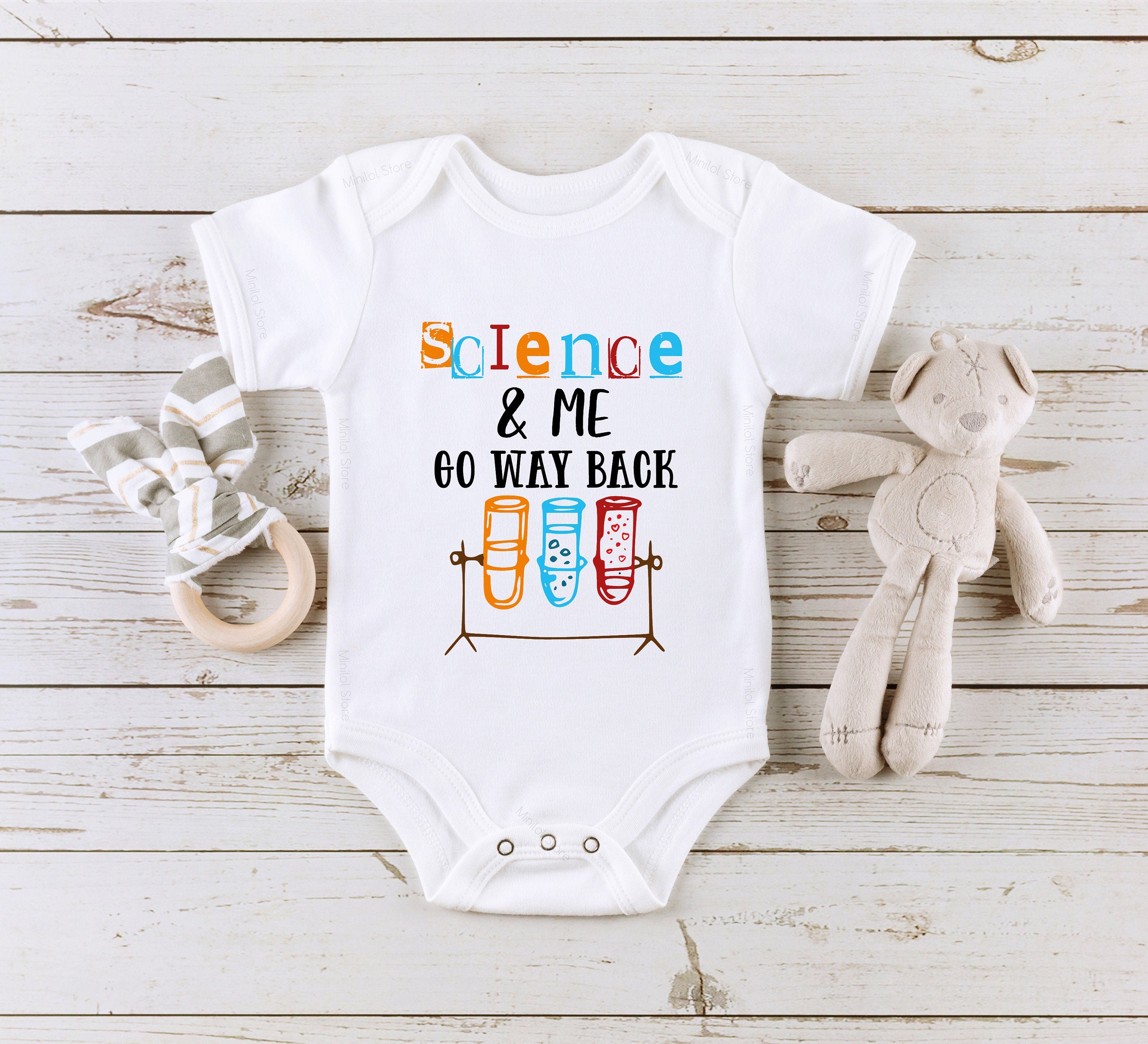 IVF Onesie®, Science & Me Go Way Back, Love and Science, IVF Baby Onesie®, Pregnancy Announcement Reveal, Miracle Baby Onesie®