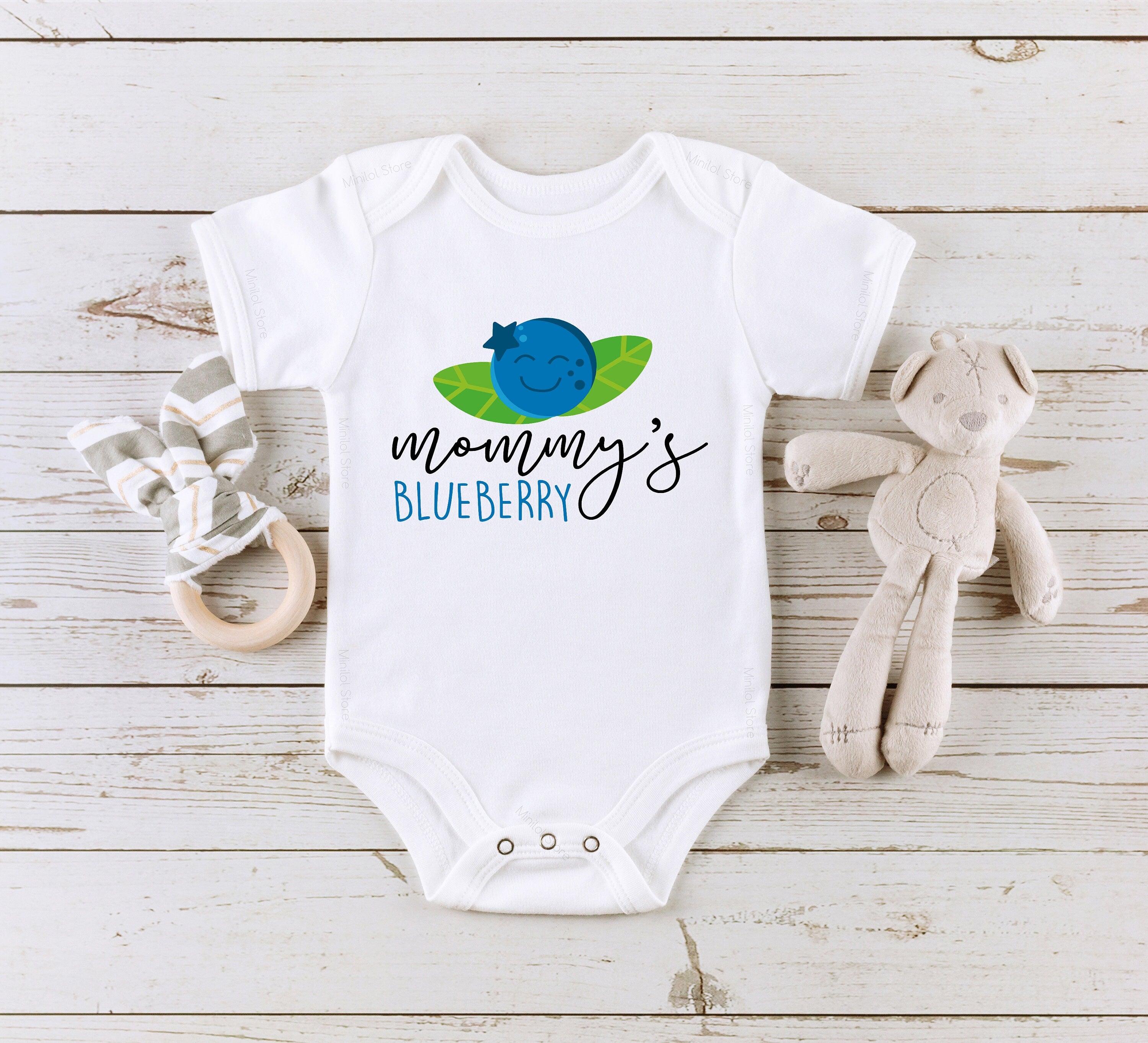 Mommy's Blueberry Onesie® Baby Bodysuit, Girl Onesie® Baby Onesie® Little Berry Bodysuit
