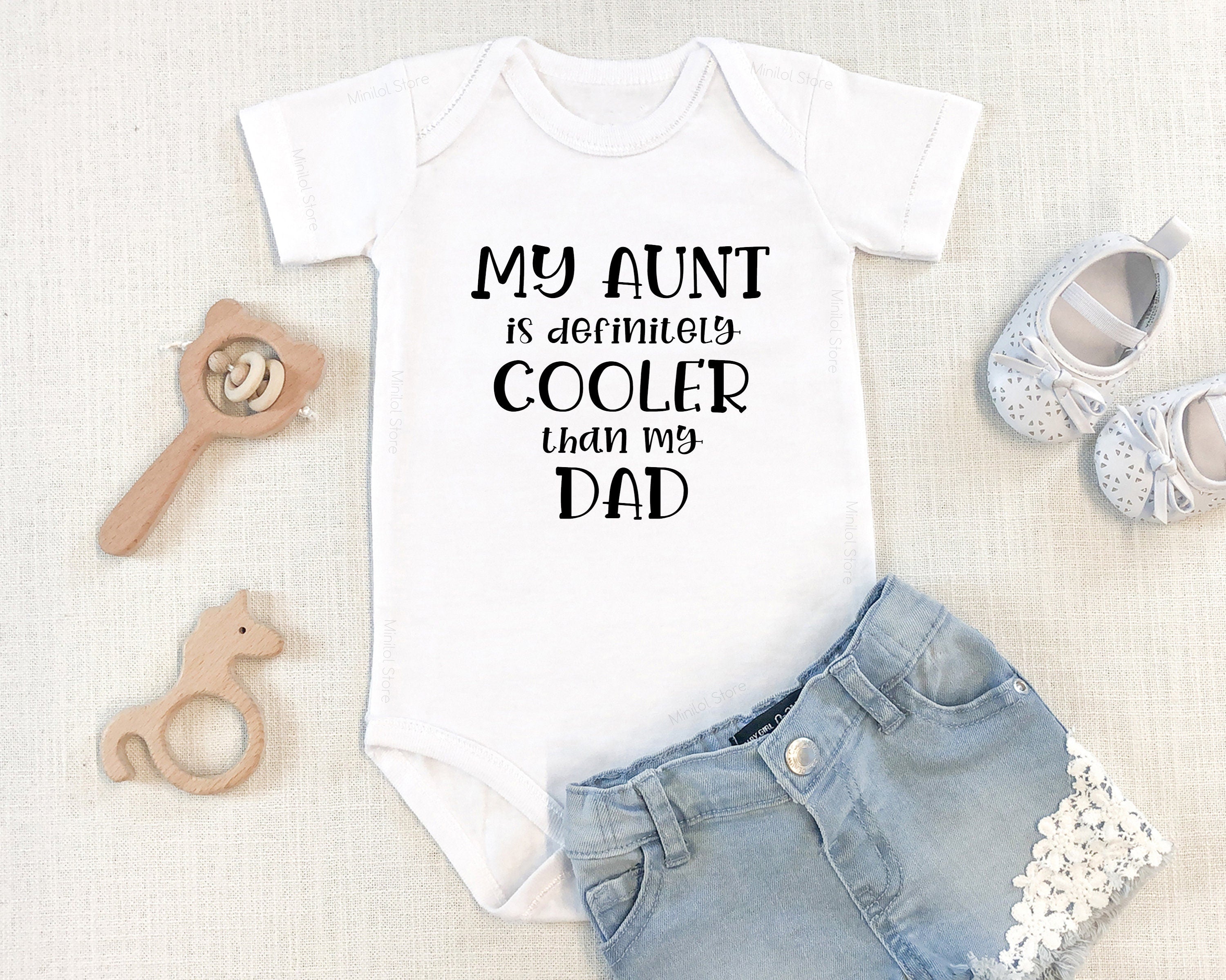 Funny Aunt Is Cooler Than Dad Baby Onesie®, Funny Aunt Baby Onesie®, Cute Funny Aunt Onesie®, Mother's Day Gift, Funny Onesie®