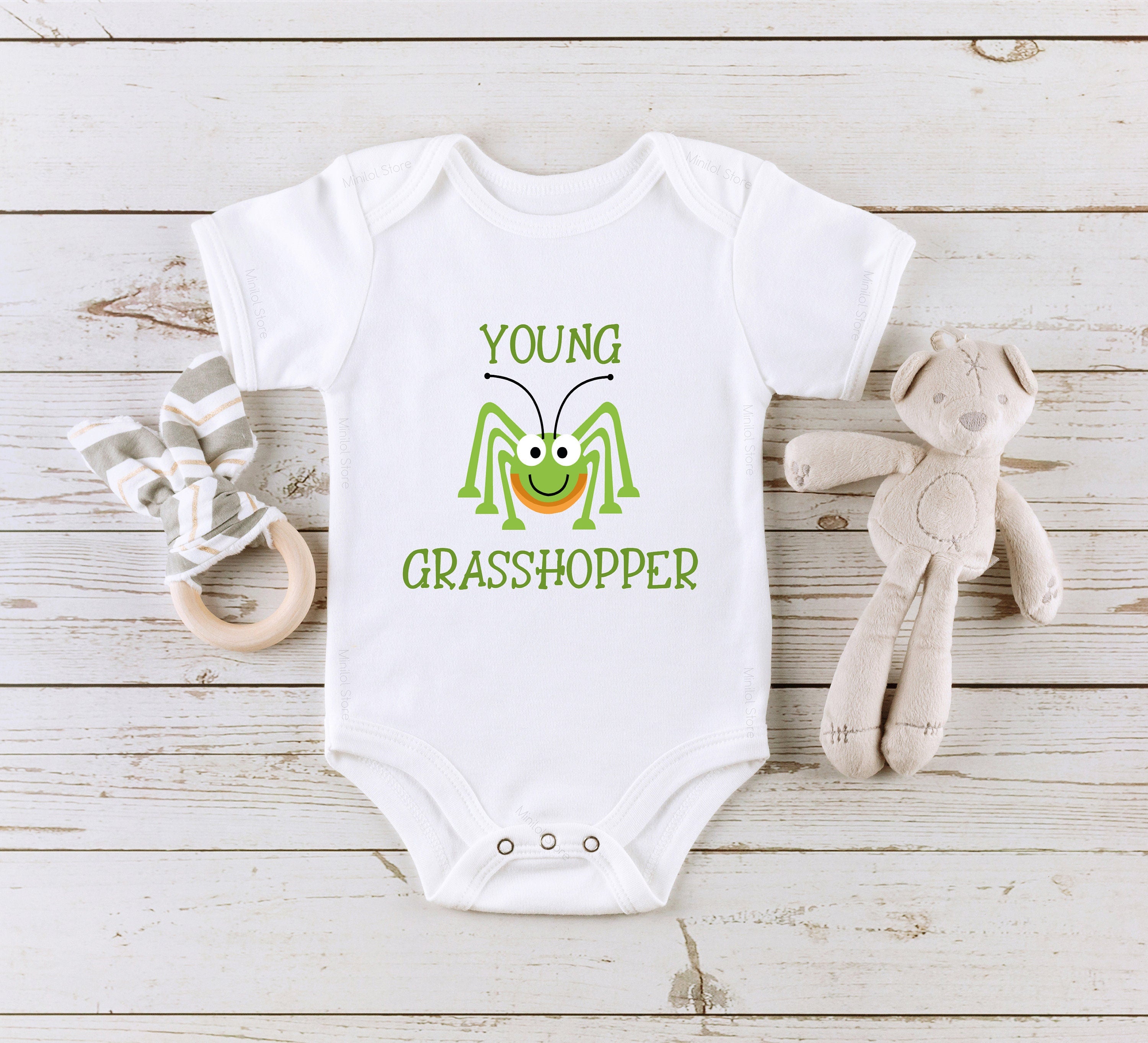 Young Grasshopper Onesie® Funny Baby Onesie® Baby Bodysuit, Cute Baby Shirt