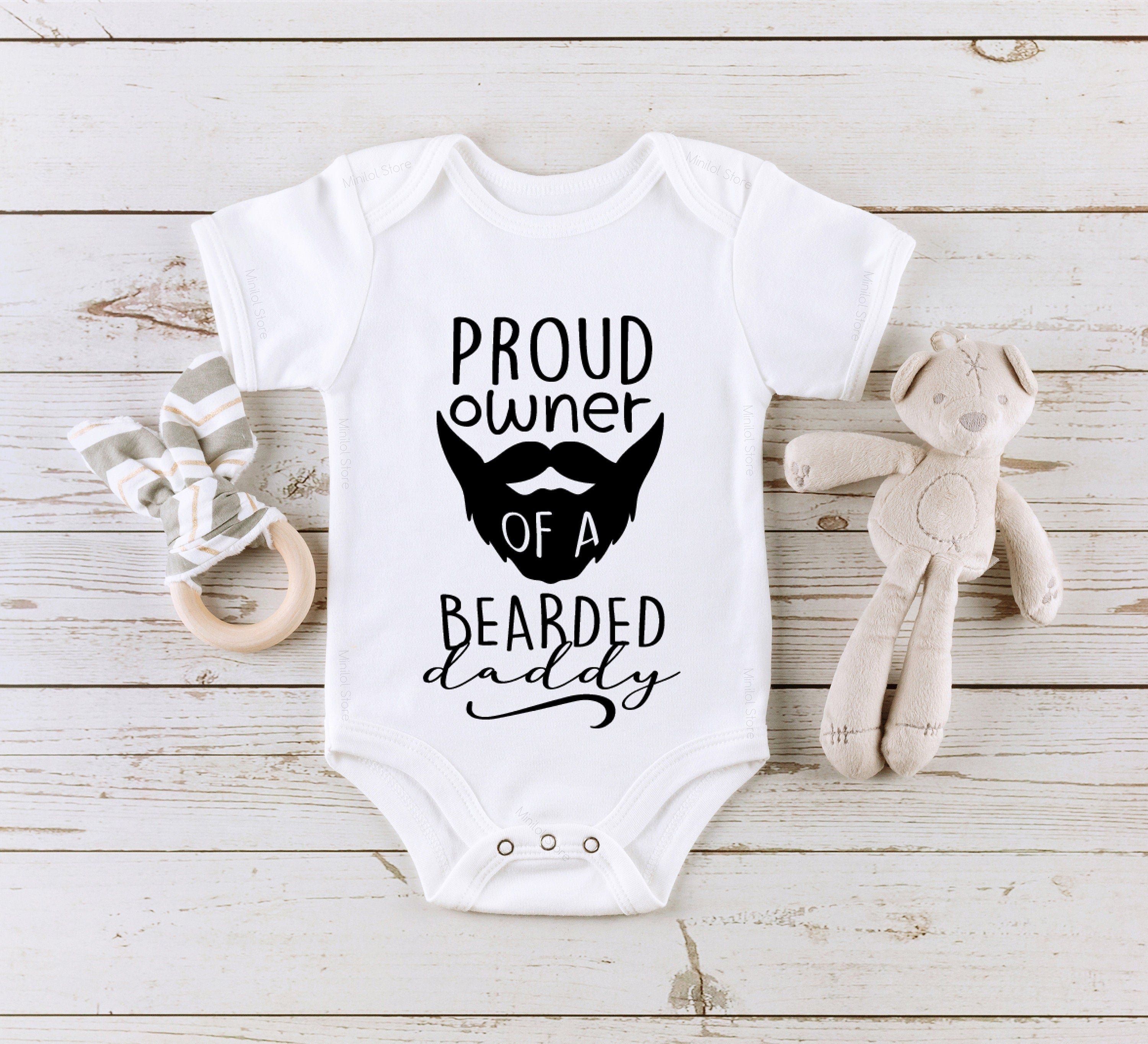 Proud Owner Of A Bearded Dad Baby Onesie®, Fathers Day Gift From Baby, Cute Baby Clothes, Beard Onesie®, Funny Baby Onesie®, Dad Onesie®