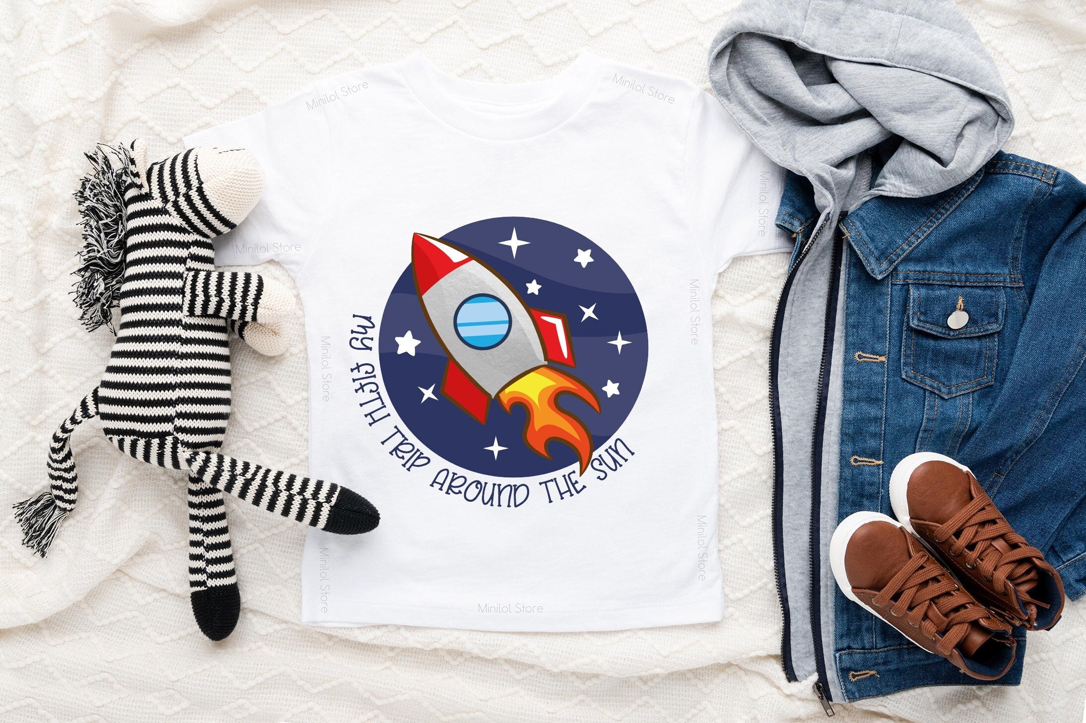 Fifth Trip Around The Sun Birthday, Rocket Ship Birthday Shirt, 5th Birthday Shirt Boy, Spaceship Birthday Party, Kids Boy Fifth Birthday