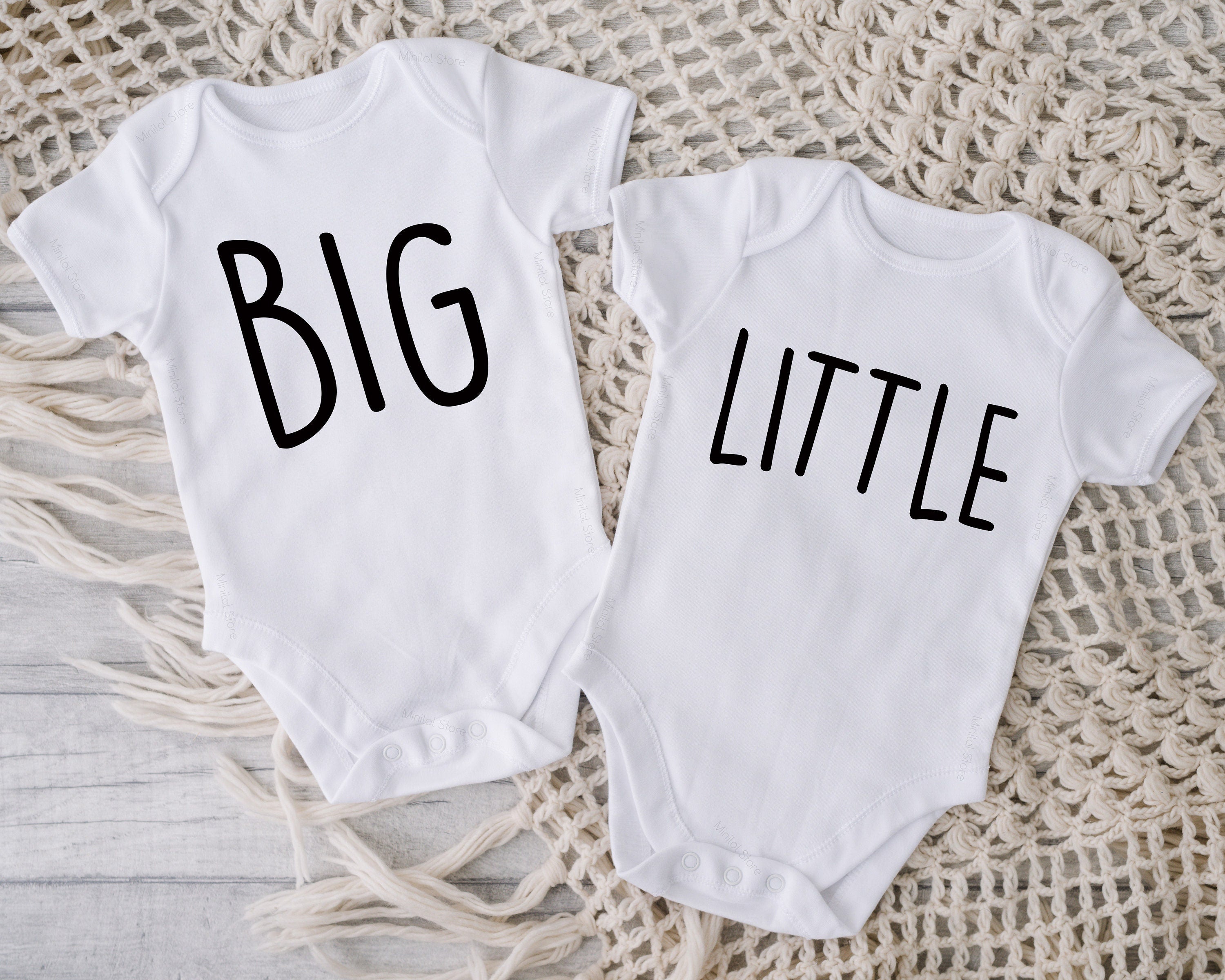 Pregnancy Reveal Announcement Sibling T-shirts. Big, Little, Second Pregnancy Announcement