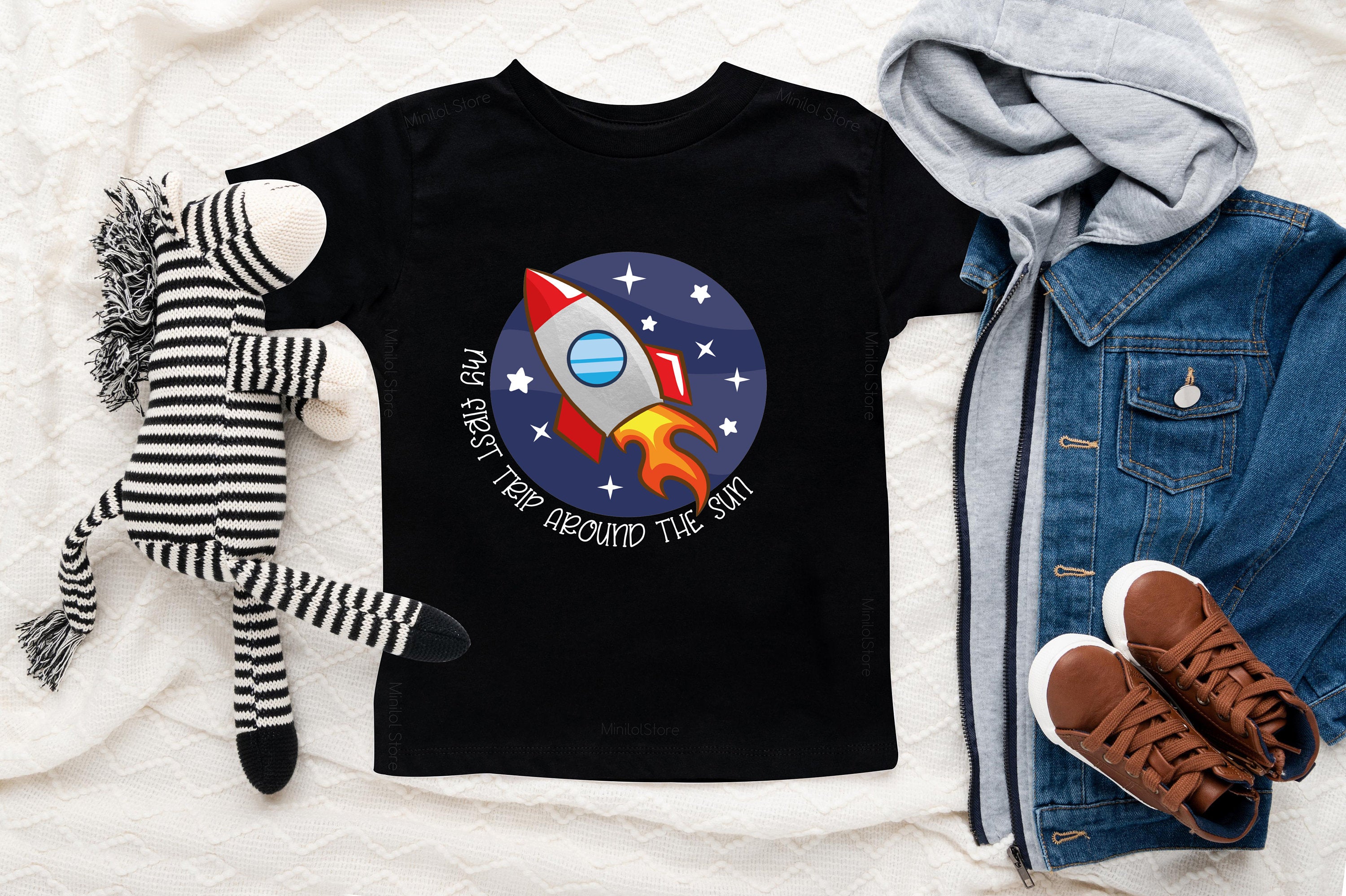 First Trip Around the Sun Birthday, Rocket Ship Birthday Shirt, 1st Birthday Shirt Boy, Spaceship Birthday Shirt, Baby Boy First Birthday