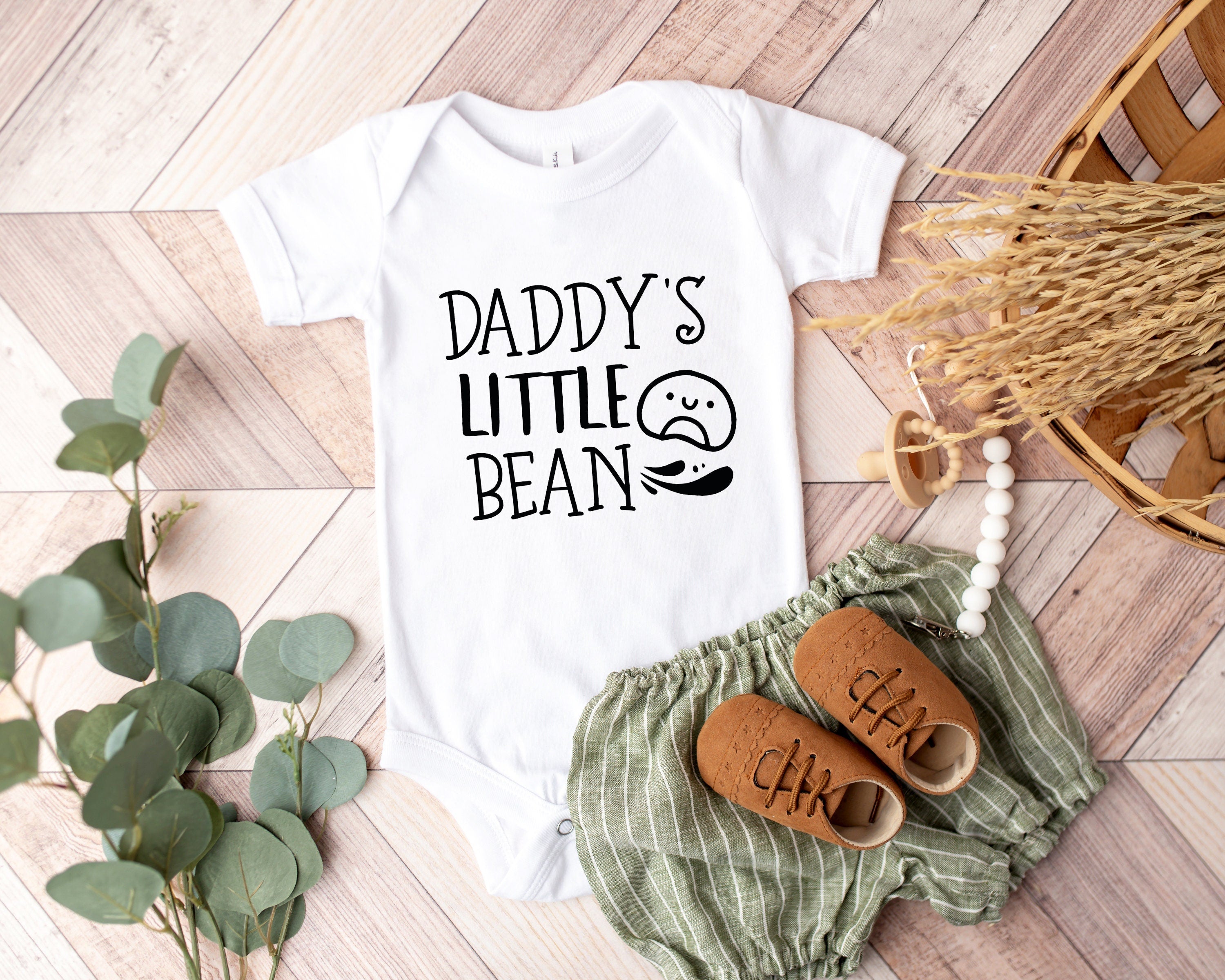 Daddy's Little Bean Onesie® New Dad Onesie® Coffee Onesie® Baby Bean Onesie® Coffee Shirt, Funny Coffee Onesie®