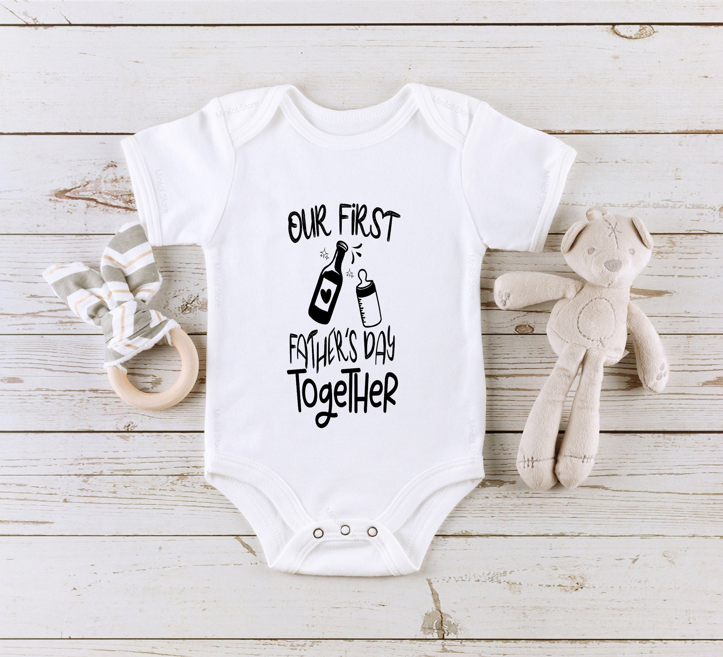 Our First Father's Day Together, Baby Onesie® Baby Shower Gift, Funny Onesie® Baby Boy, Girl, Baby Clothing, Newborn Onesie®