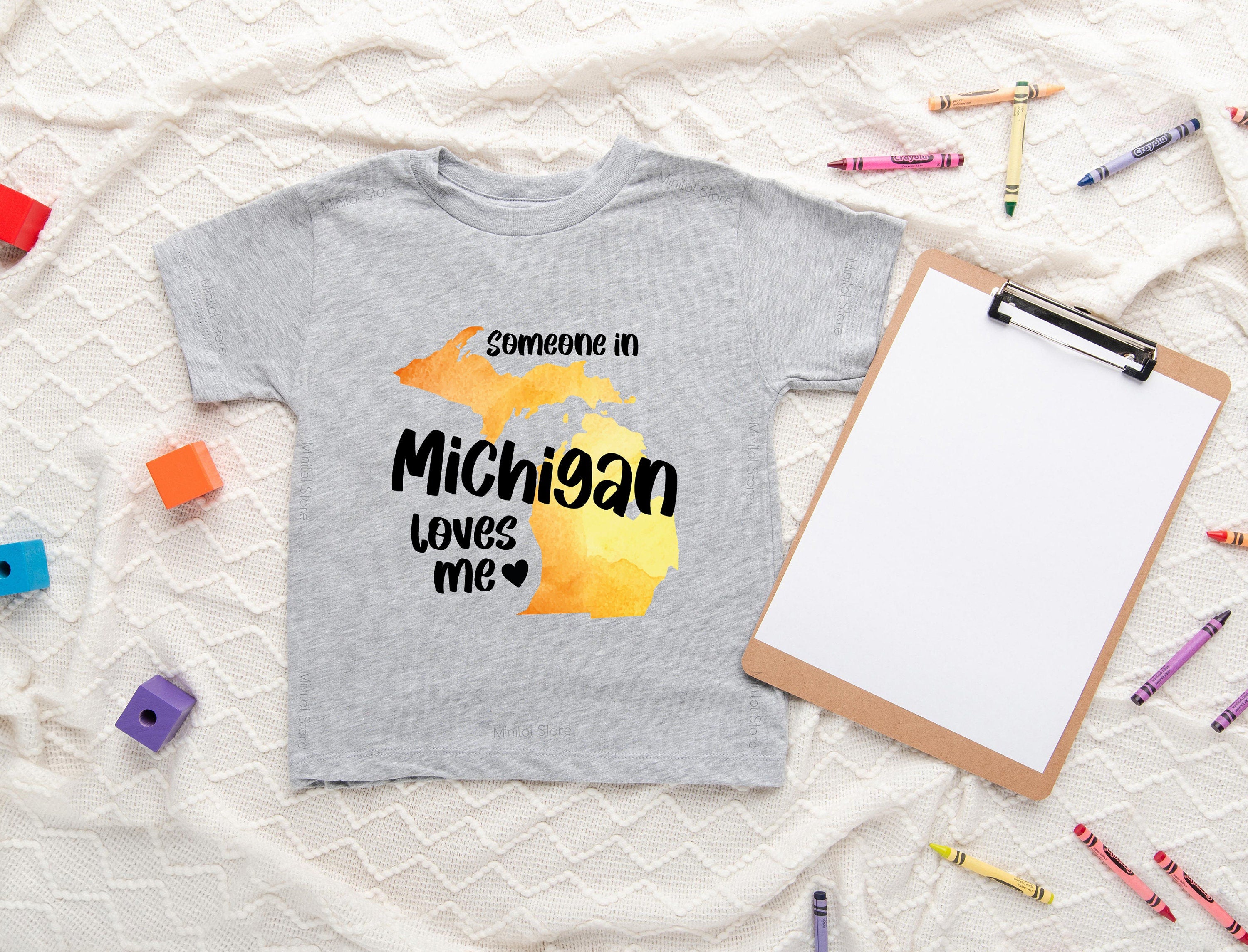 Someone In Michigan Loves Me Shirt, Michigan Shirt, Toddler Boy Shirt, Toddler Girl Shirt, Unique Kids Gift