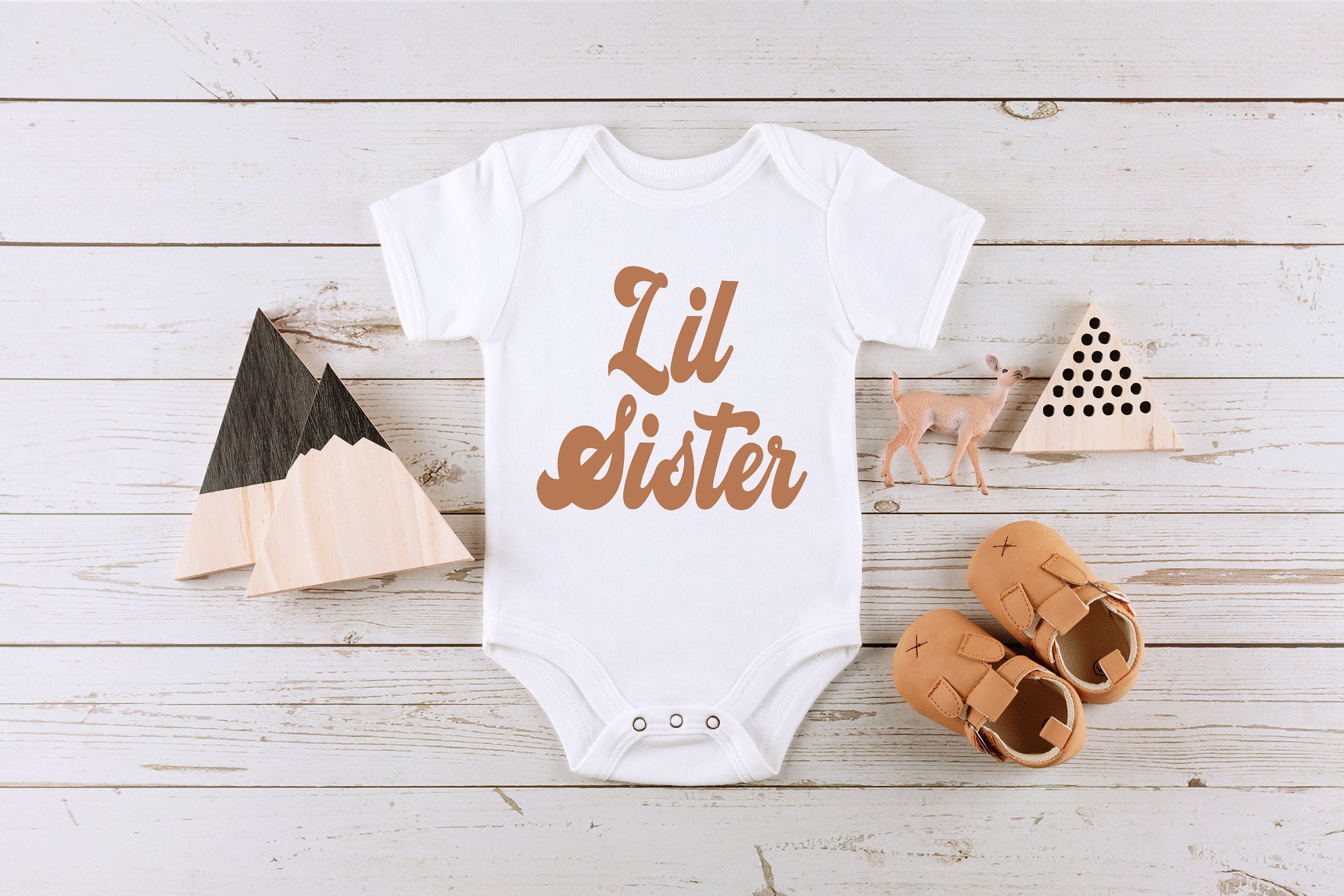 Little Sister Onesie® Little Sister Vintage Onesie® Little Sister Retro Onesie® Cute Lil Sister Onesie®