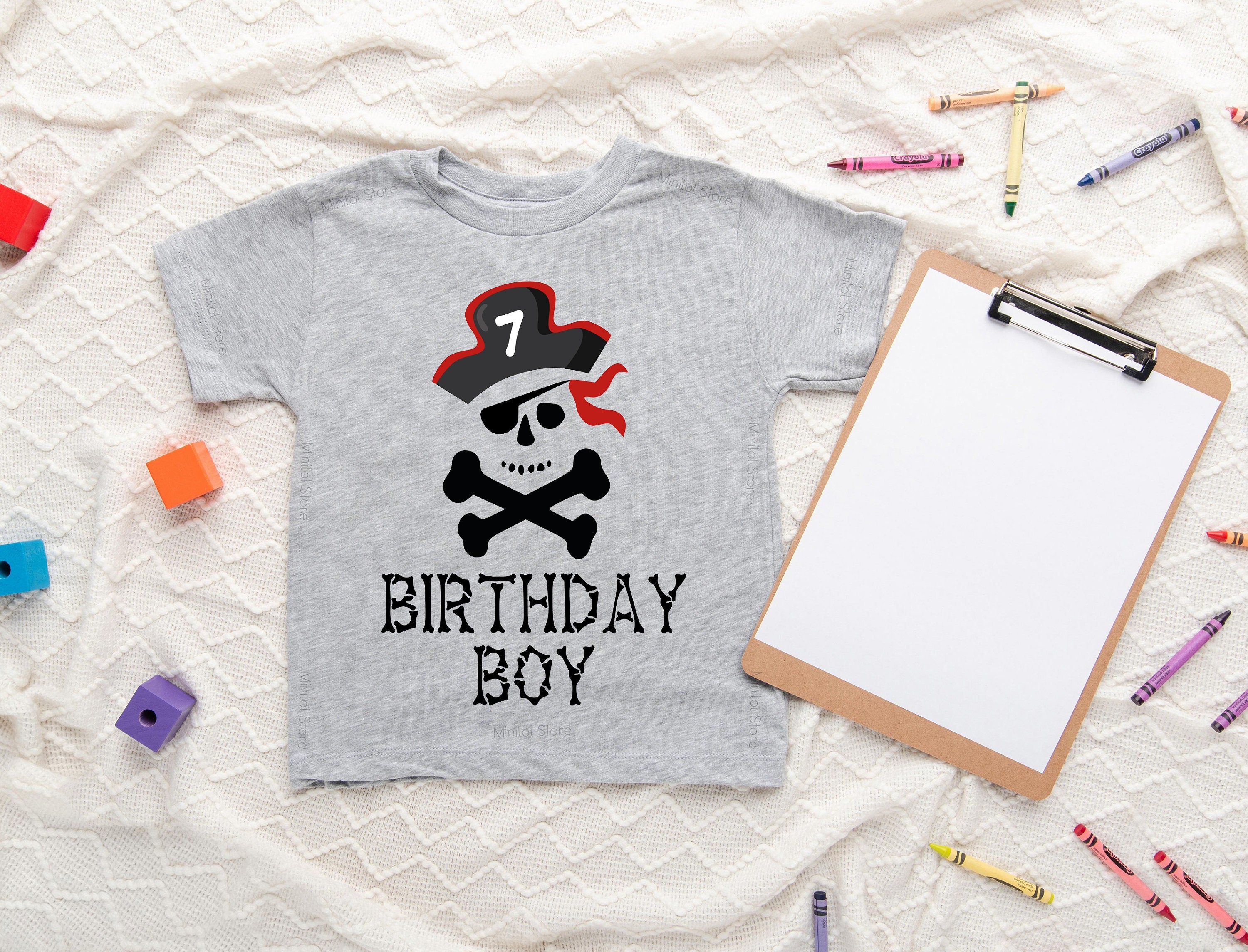 Pirate Birthday Boy Shirt, 7th Birthday Shirt, Seventh Pirate Birthday Boy, Cute Pirate Birthday Party Shirt, Pirate Birthday Party