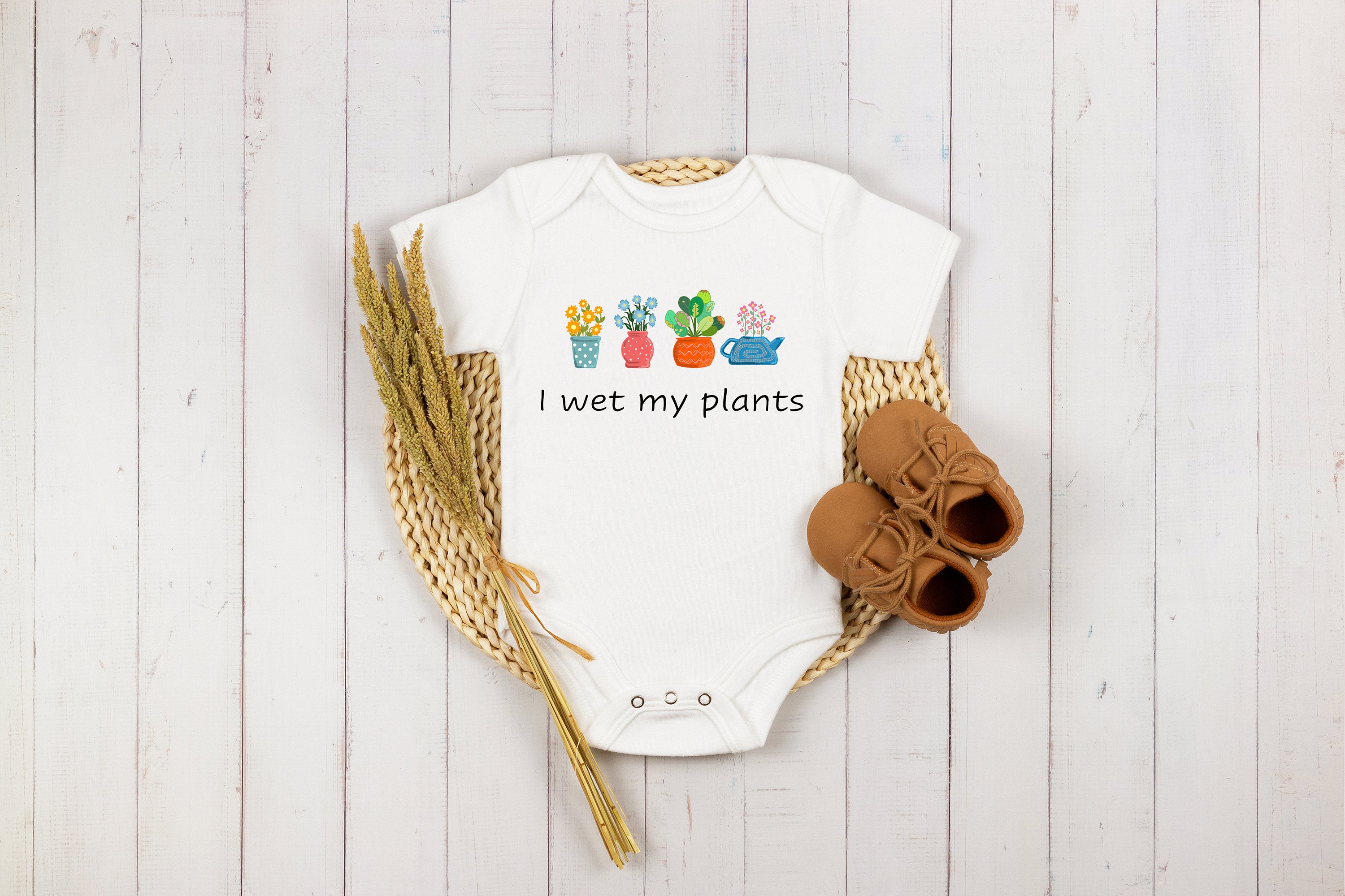 I Wet My Plants Baby Onesie®, Plant Bodysuit, Funny Baby Onesie®, Baby Onesie®