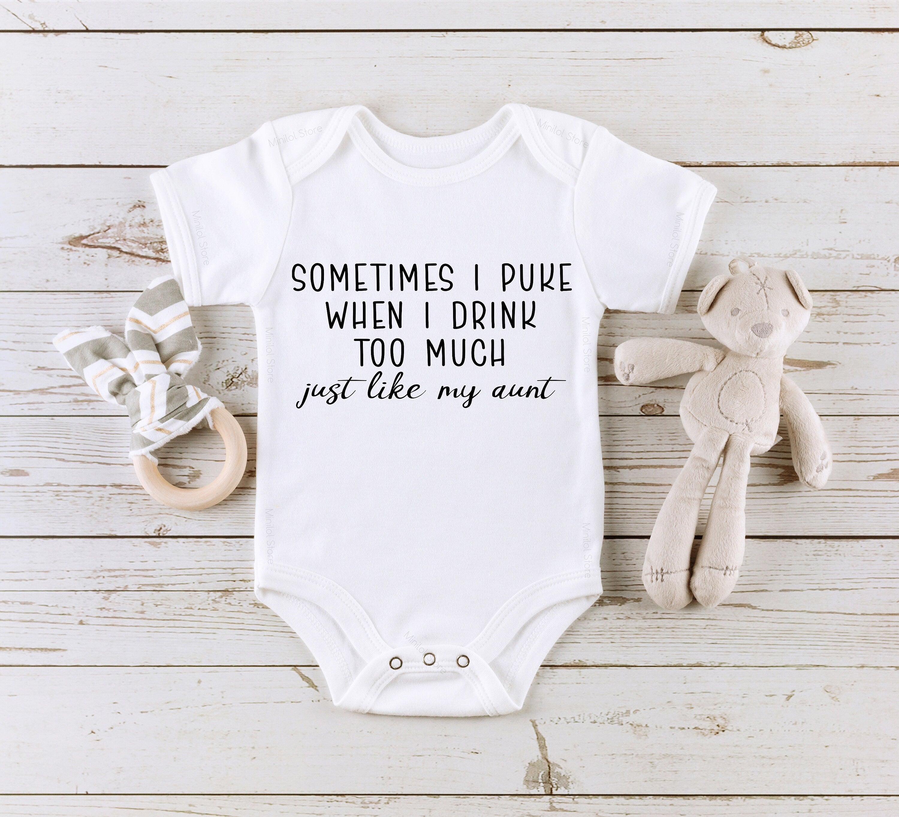 Sometimes I Puke When I Drink Too Much Onesie®,Funny Newborn Onesie®, Baby Shower Gift, Funny Baby Bodysuit