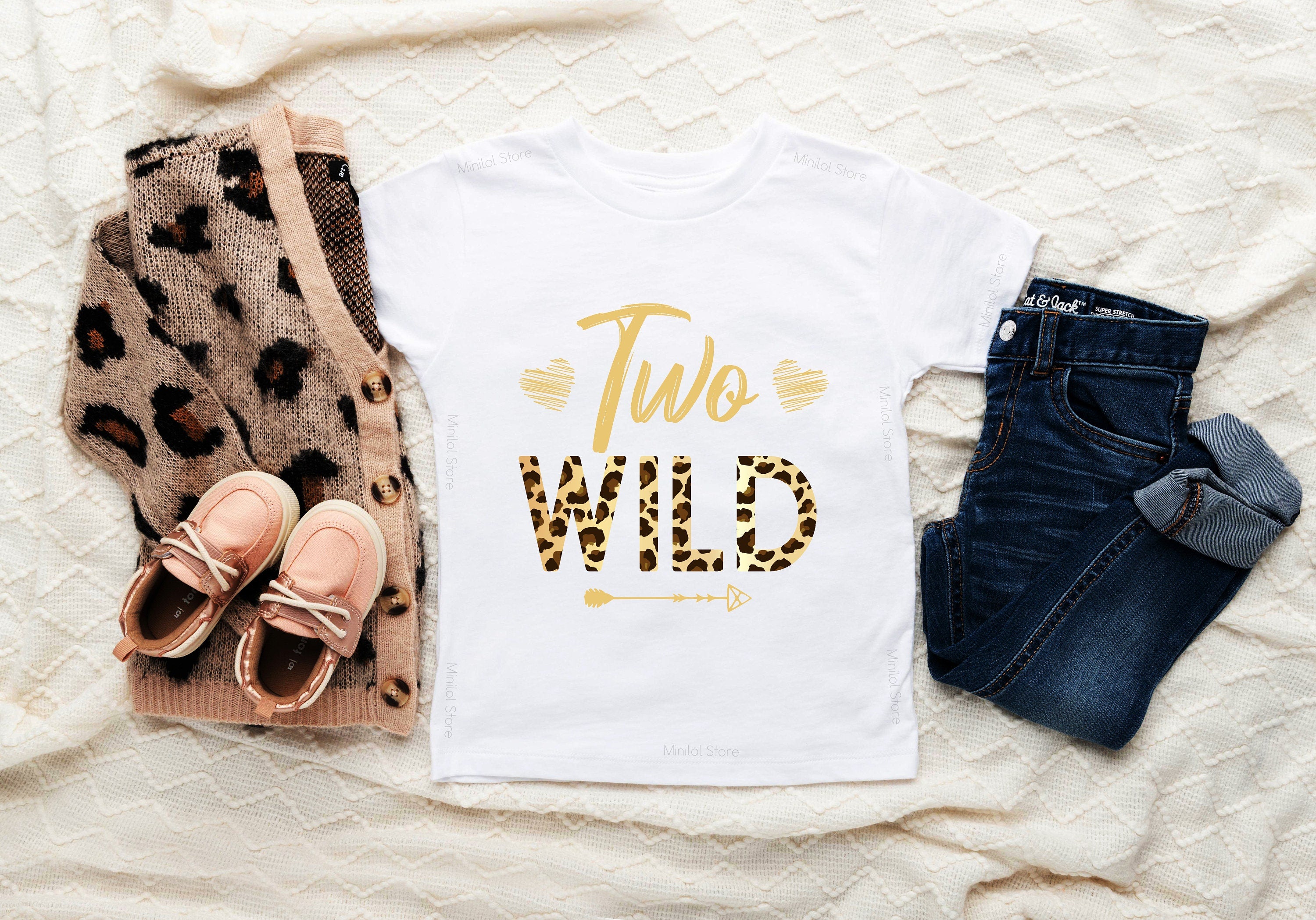 Two Wild Birthday Shirt, 2nd Birthday Shirt, Girls Leopard Toddler Shirt, 2nd Birthday Outfit, Gift for 2 Years Old