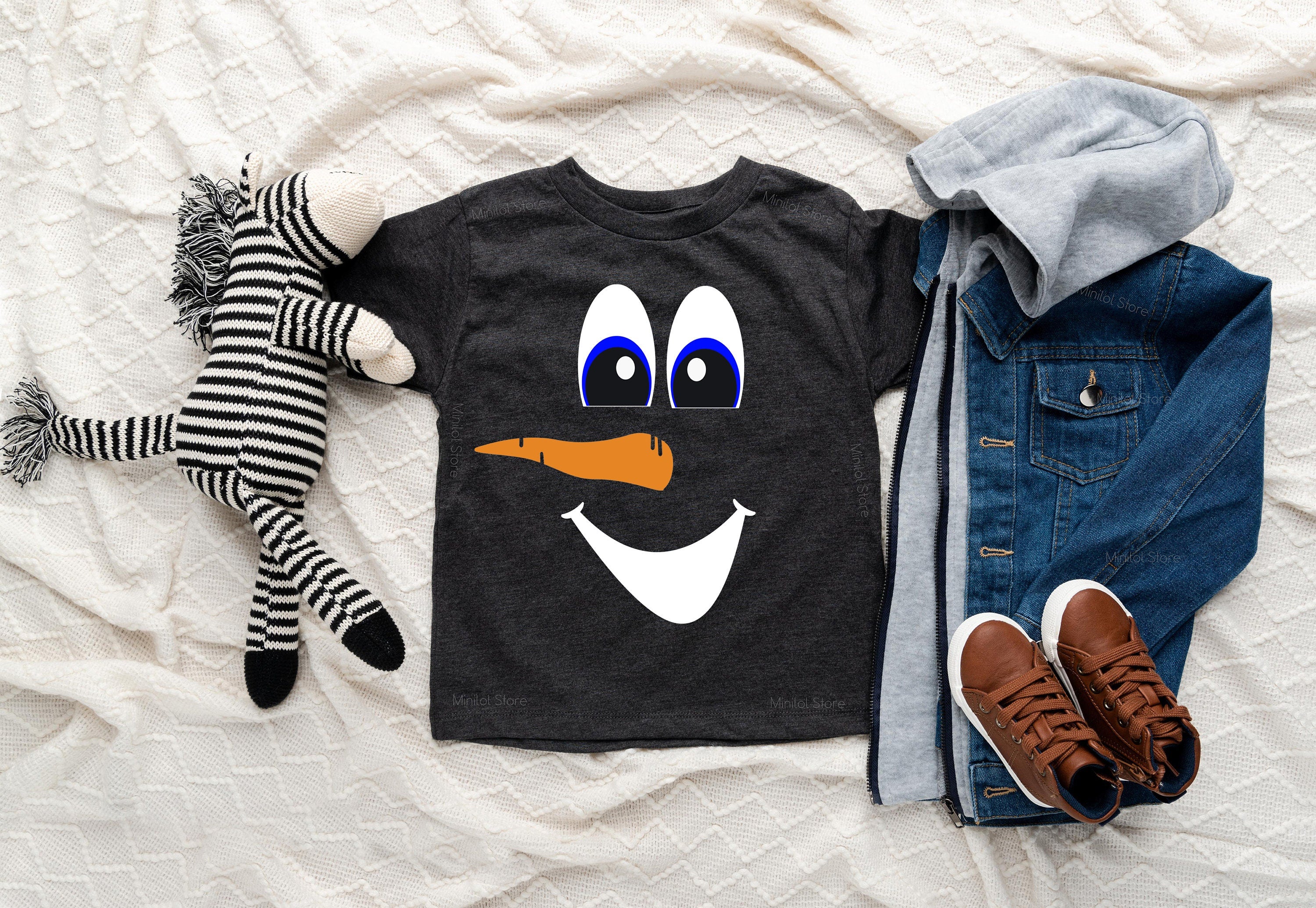 Snowman Kids, Christmas Baby, Funny Snowman Onesie®, Snowman Face Shirt, Christmas Tee