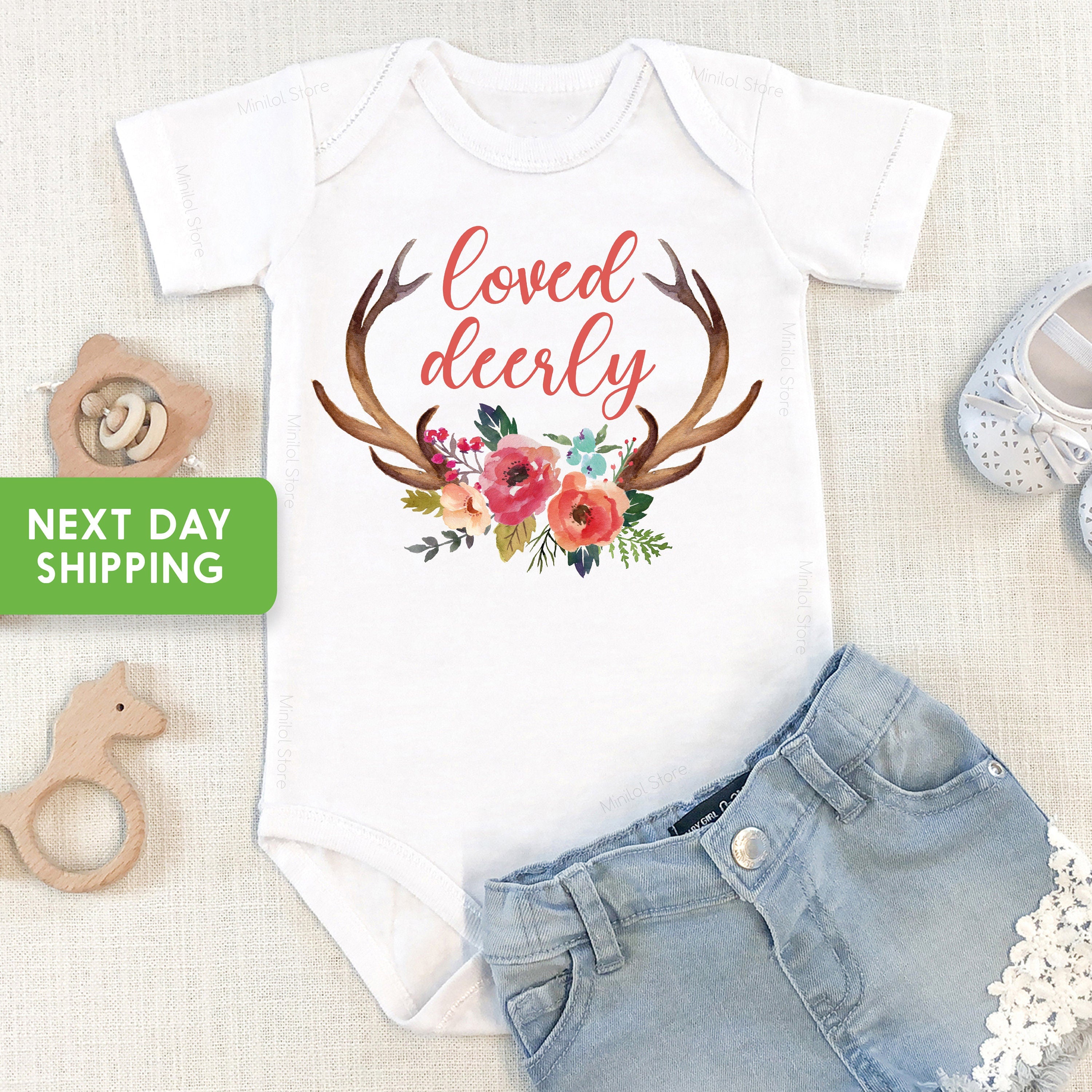 Loved Deerly Boho , Cute Bodysuit, Newborn Outfit, Baby Shower Gift, Baby OnesieĀ®, Baby Boy OnesieĀ®, Girl OnesieĀ®, Deer Bodysuit