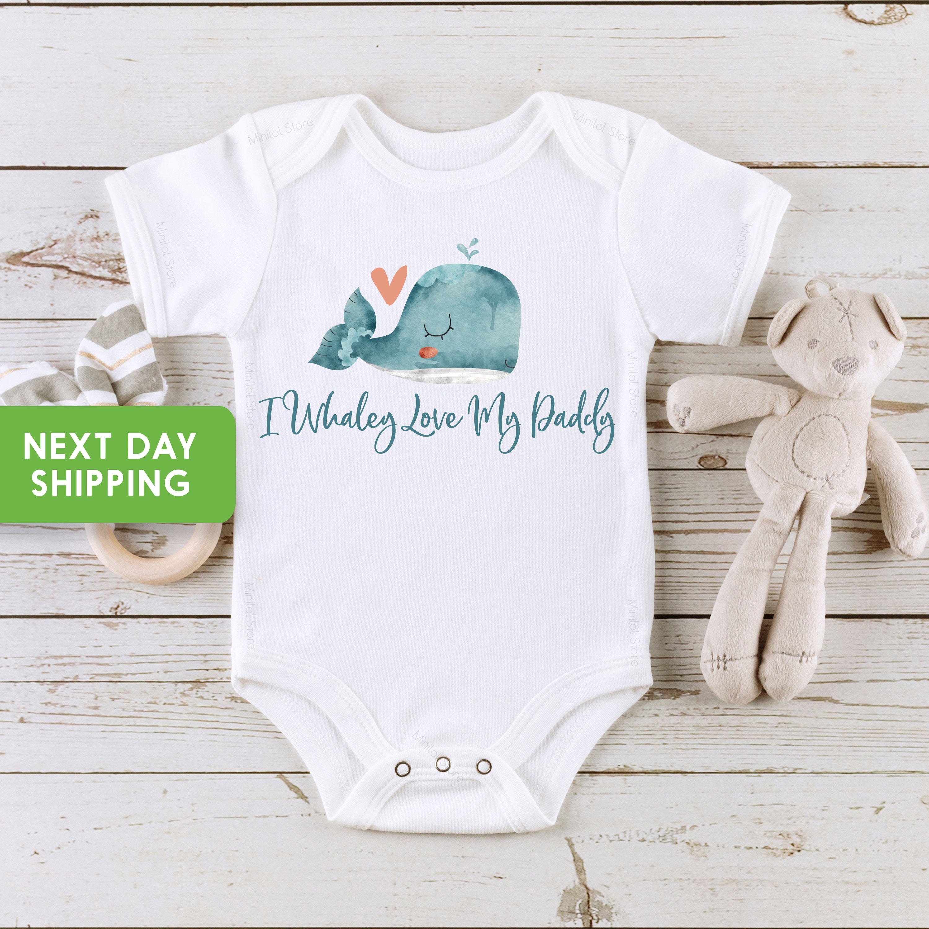 I Whaley Love My Daddy OnesieĀ®, Daddy Shirt, Cute Father's Day Bodysuit