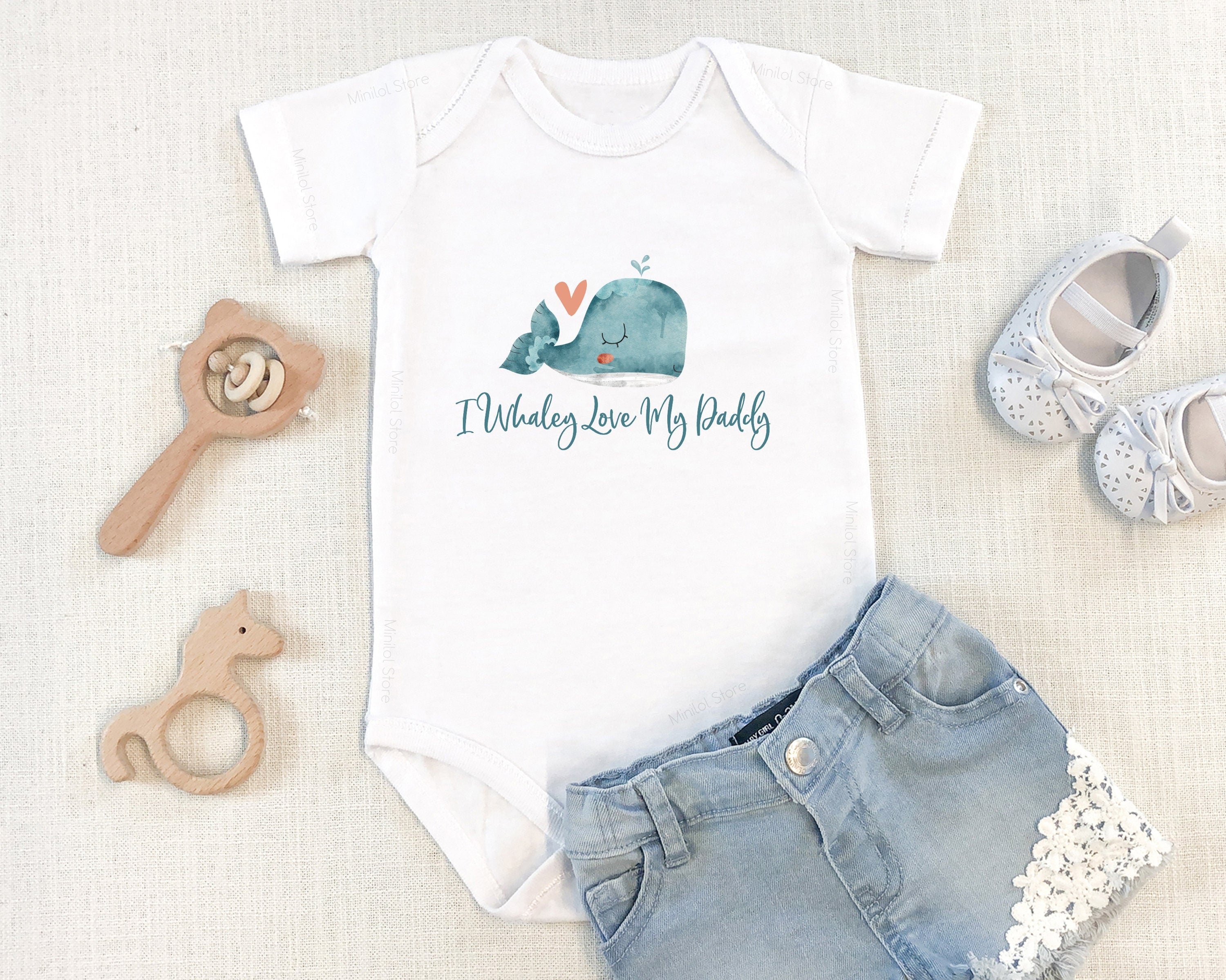 I Whaley Love My Daddy Onesie®, Daddy Shirt, Cute Father's Day Bodysuit