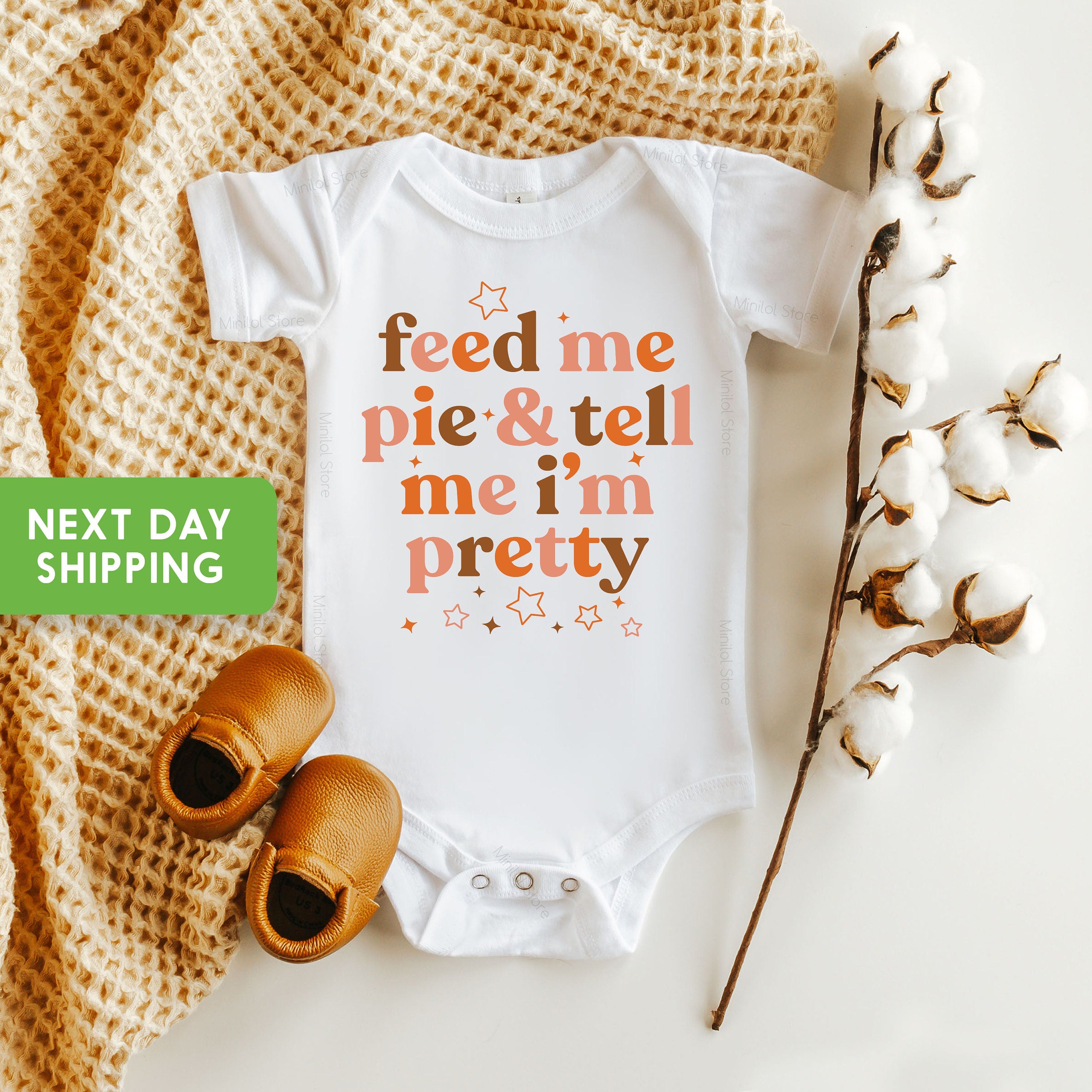 Pretty Fall Vibes Baby OnesieĀ®, Pretty Fall Shirt, Thanksgiving Shirt, Cute Autumn Baby Shirt