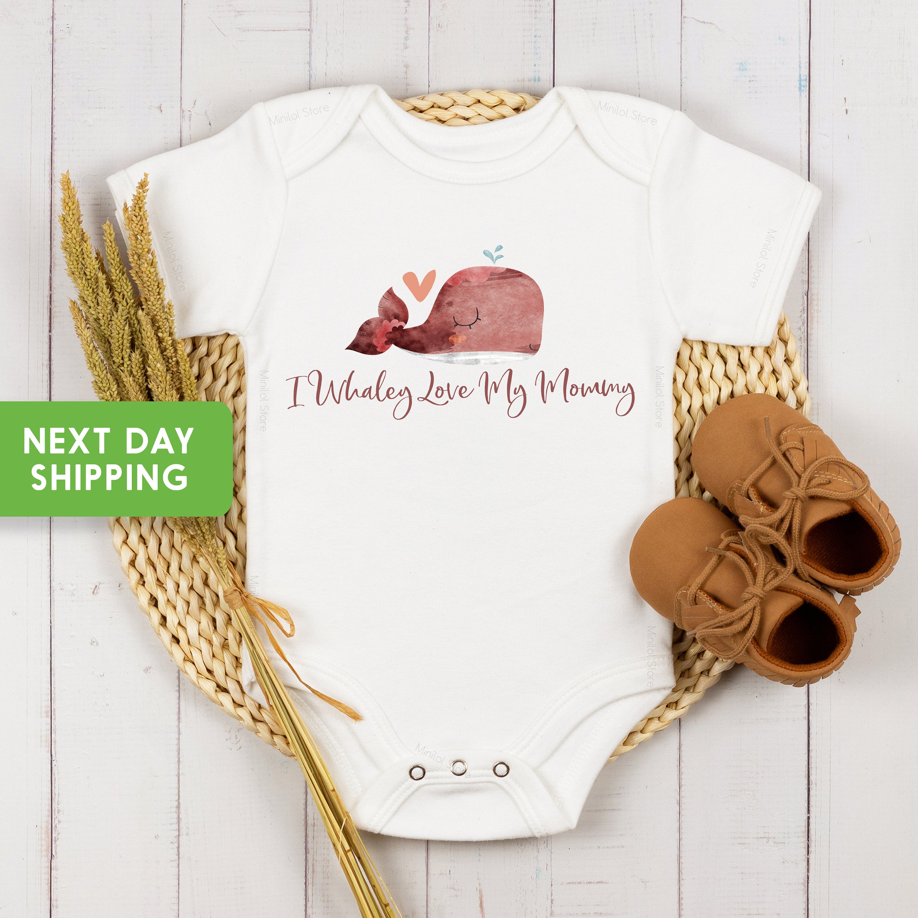I Whaley Love My Mommy OnesieĀ® Mother's Day Bodysuit, Mother's Day Gift, Mama OnesieĀ®