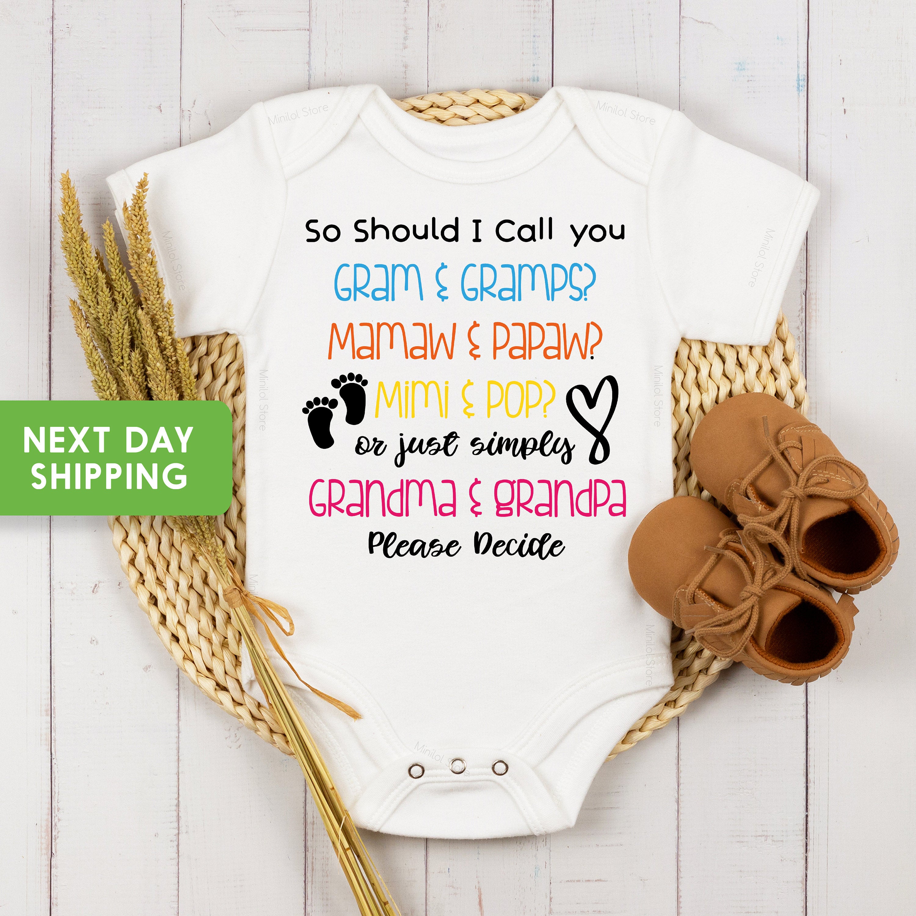 Should I Call You Onesie® Grandparents Reveal Onesie® Grandma & Grandpa Announcement, Cute Newborn Onesie®