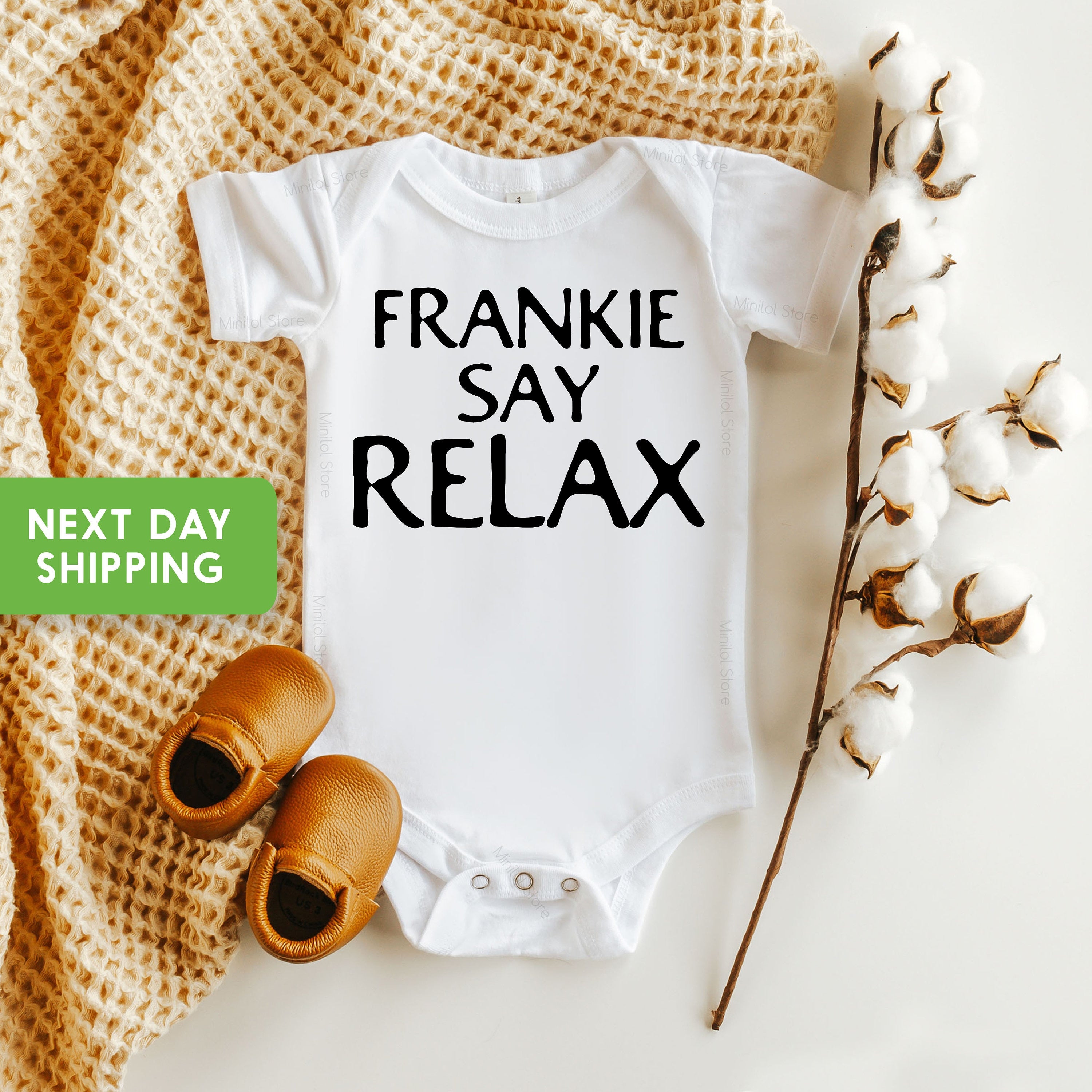 Frankie Say Relax Onesie® Baby Bodysuit, Funny Baby Onesie® Baby Boy Onesie®, Girl Onesie®
