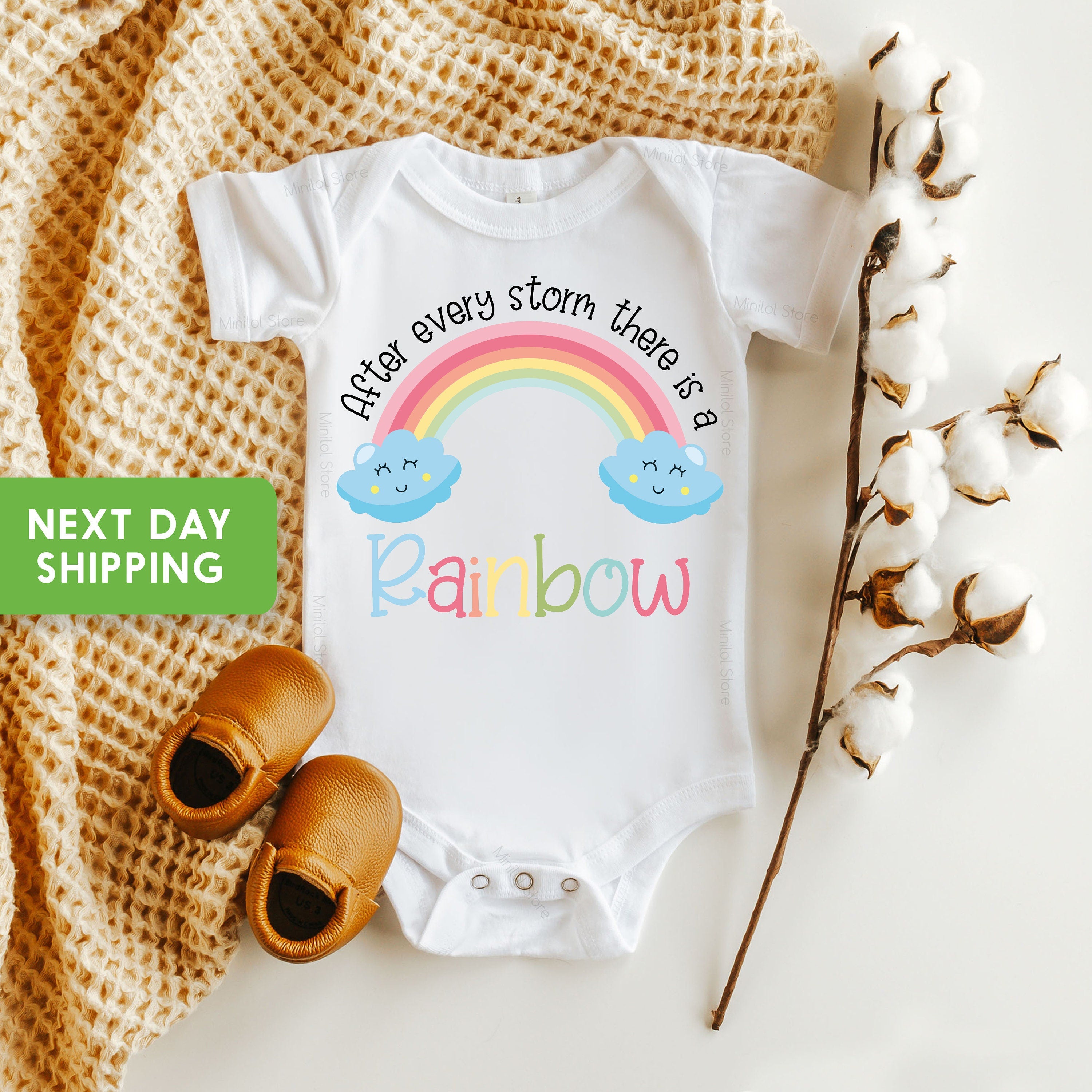 Cute After Every Storm There Is A Rainbow OnesieĀ®, Cute Rainbow Of Hope Baby OnesieĀ®, Cute Baby , Rainbow OnesieĀ®