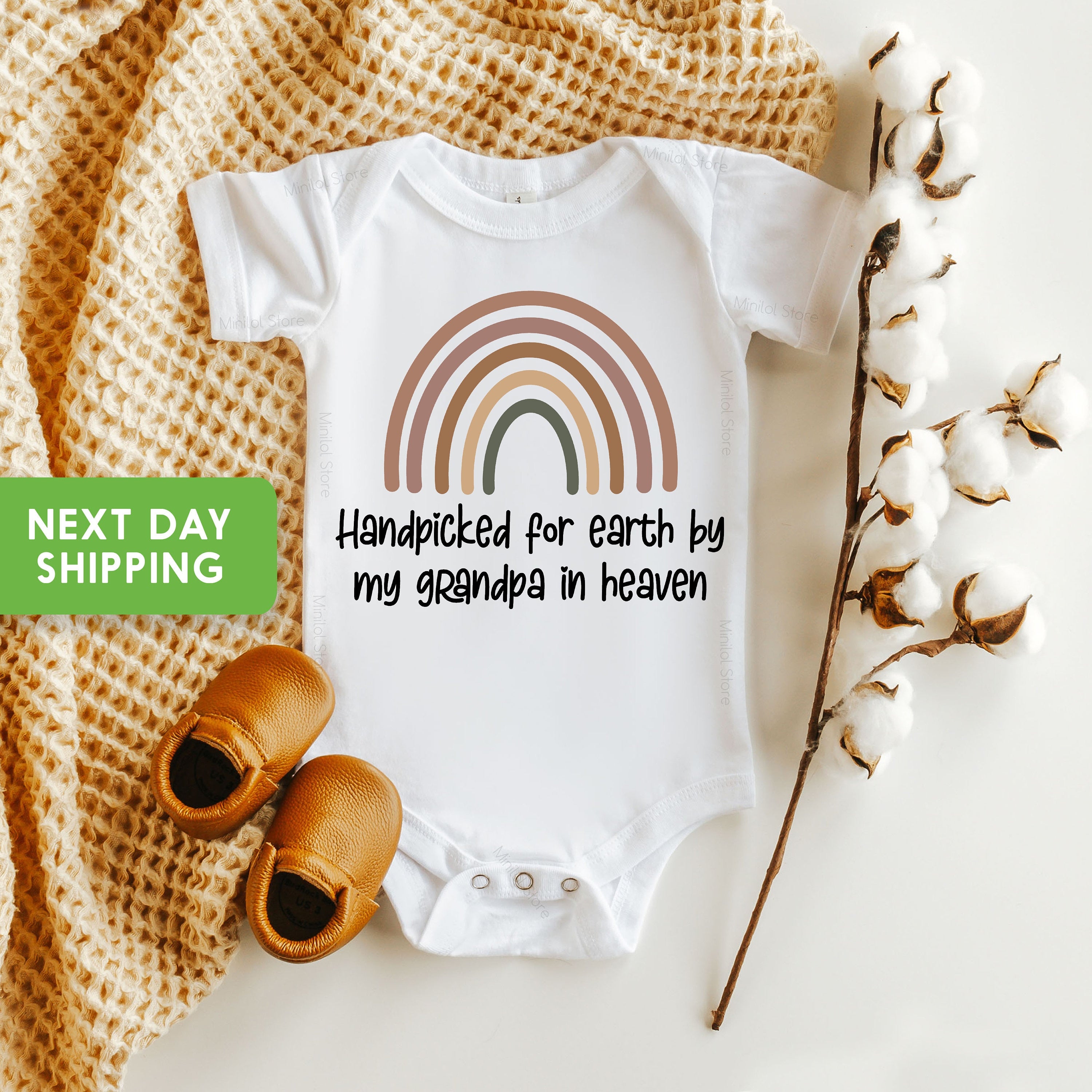 Handpicked For Earth By My Grandpa In Heaven OnesieĀ® Toddler T-Shirt, Organic Baby