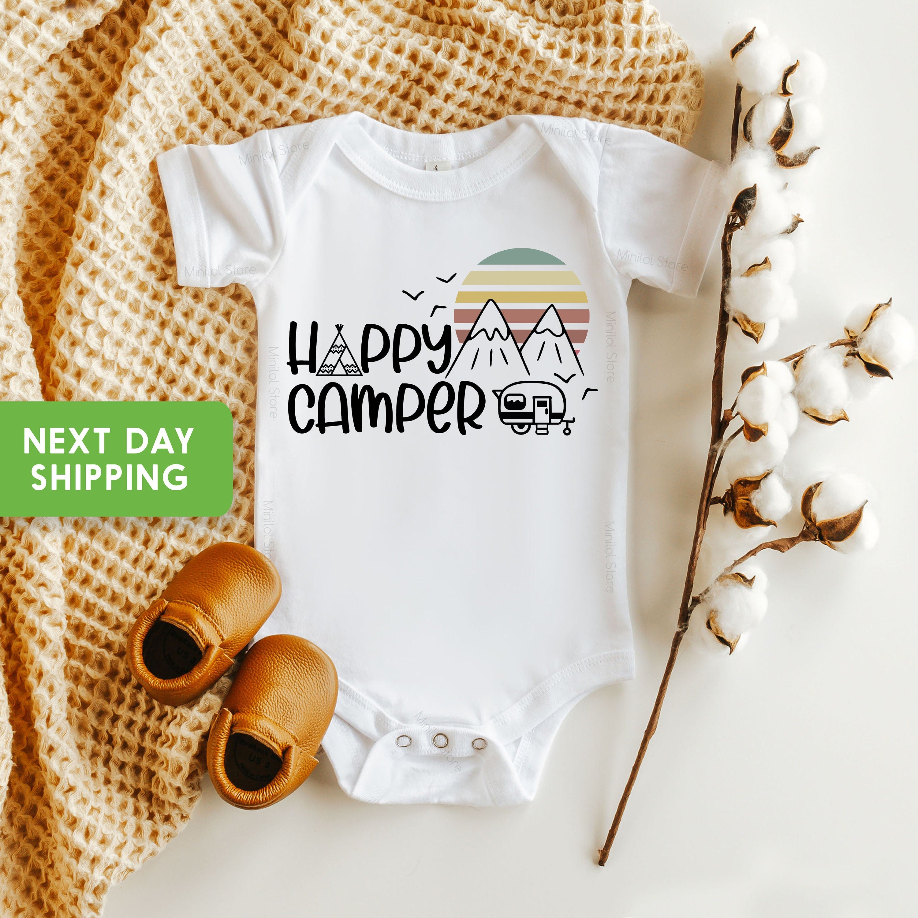 Happy Camper Baby Onesie® Camping Baby Onesie® Little Camper Baby, Adventure Onesie® Hiking Baby Onesie®