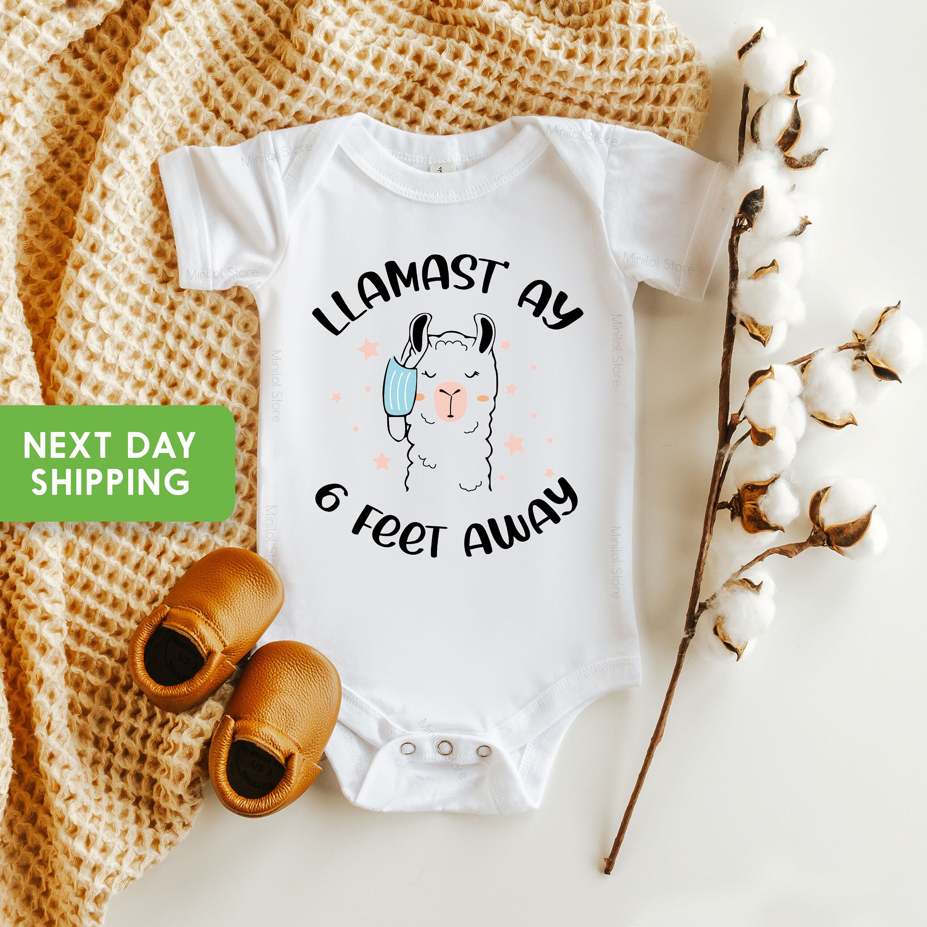 Funny Llama Onesie® Llamast'ay 6 Feet Away, Llama Baby Shower Gift, Mamas Little Llama Onesie® Toddler Shirt, Social Distancing