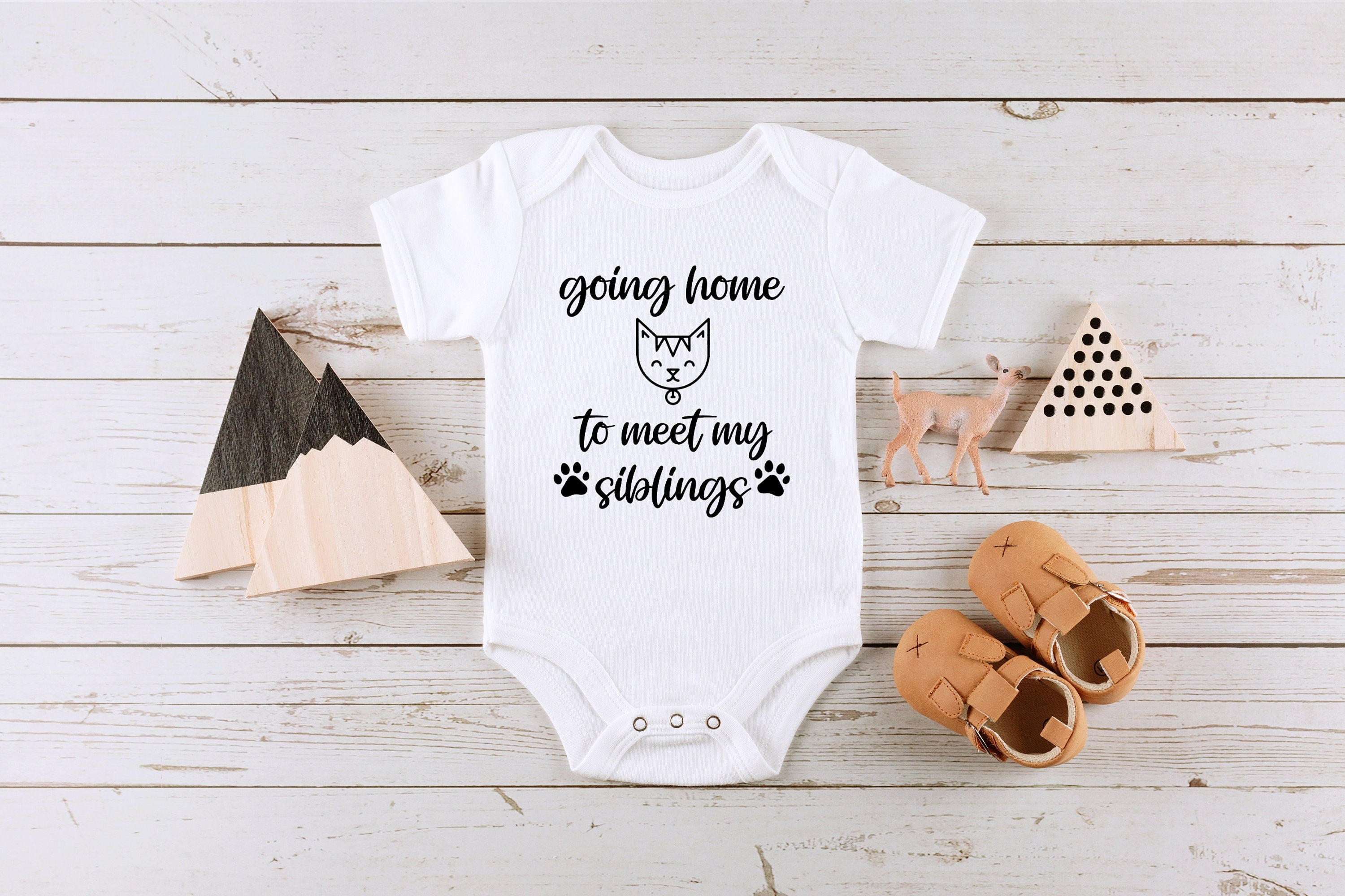 Going Home To Meet My Siblings Cat&Dogs OnesieĀ® Newborn OnesieĀ® Funny Baby Bodysuit, Cute Pet OnesieĀ®