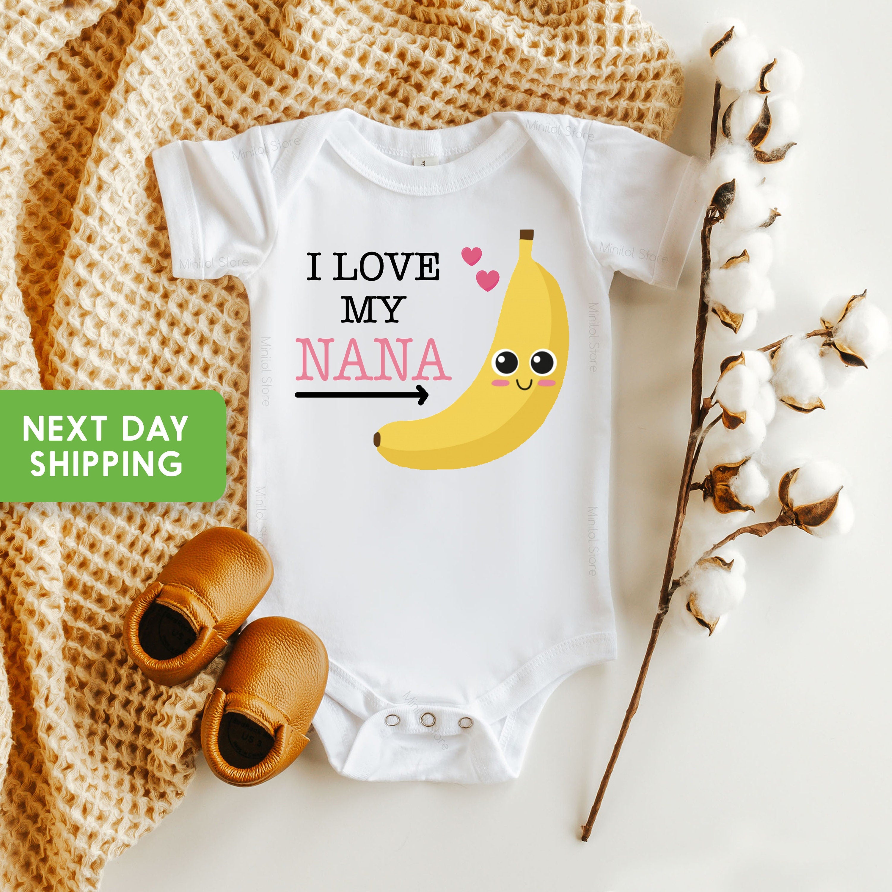 I Love My Nana Onesie® Funny Baby Clothes, Grandma Onesie® Baby Shower Gift, Cute Nana Onesie®