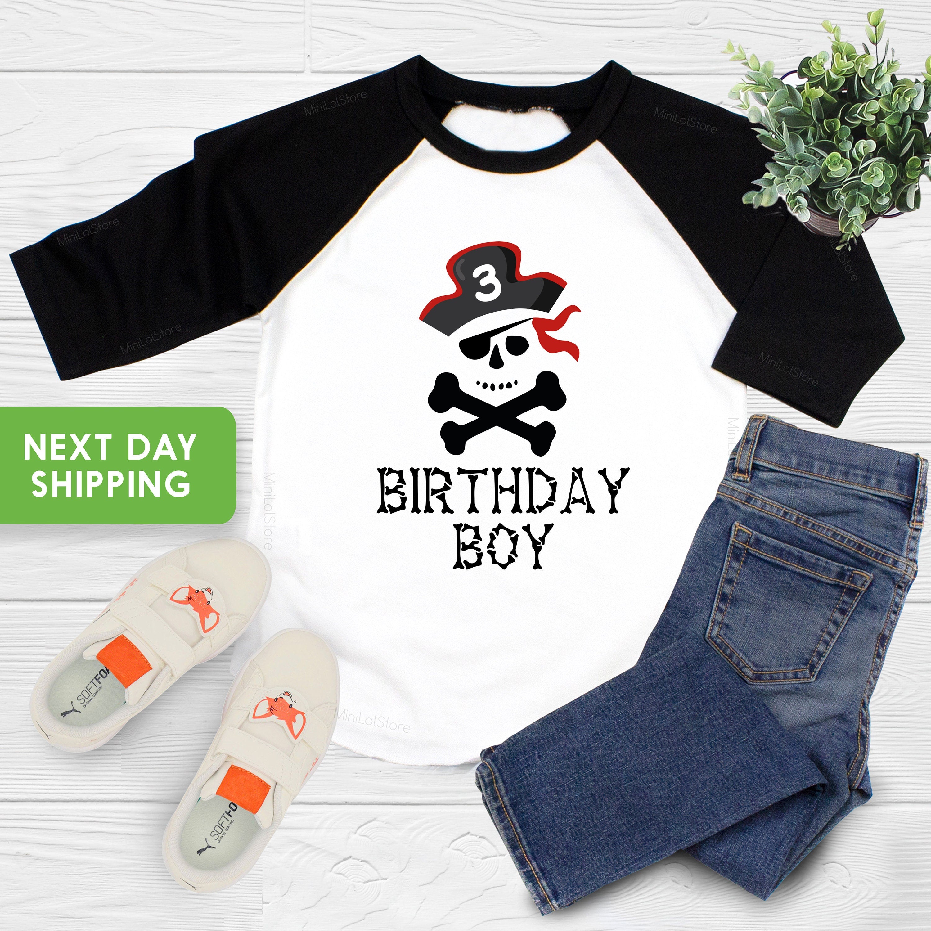 Third Pirate Birthday Boy Shirt, 3rd Birthday Shirt, Pirate Birthday Boy, Cute Pirate Birthday Party Shirt, Pirate Birthday Party