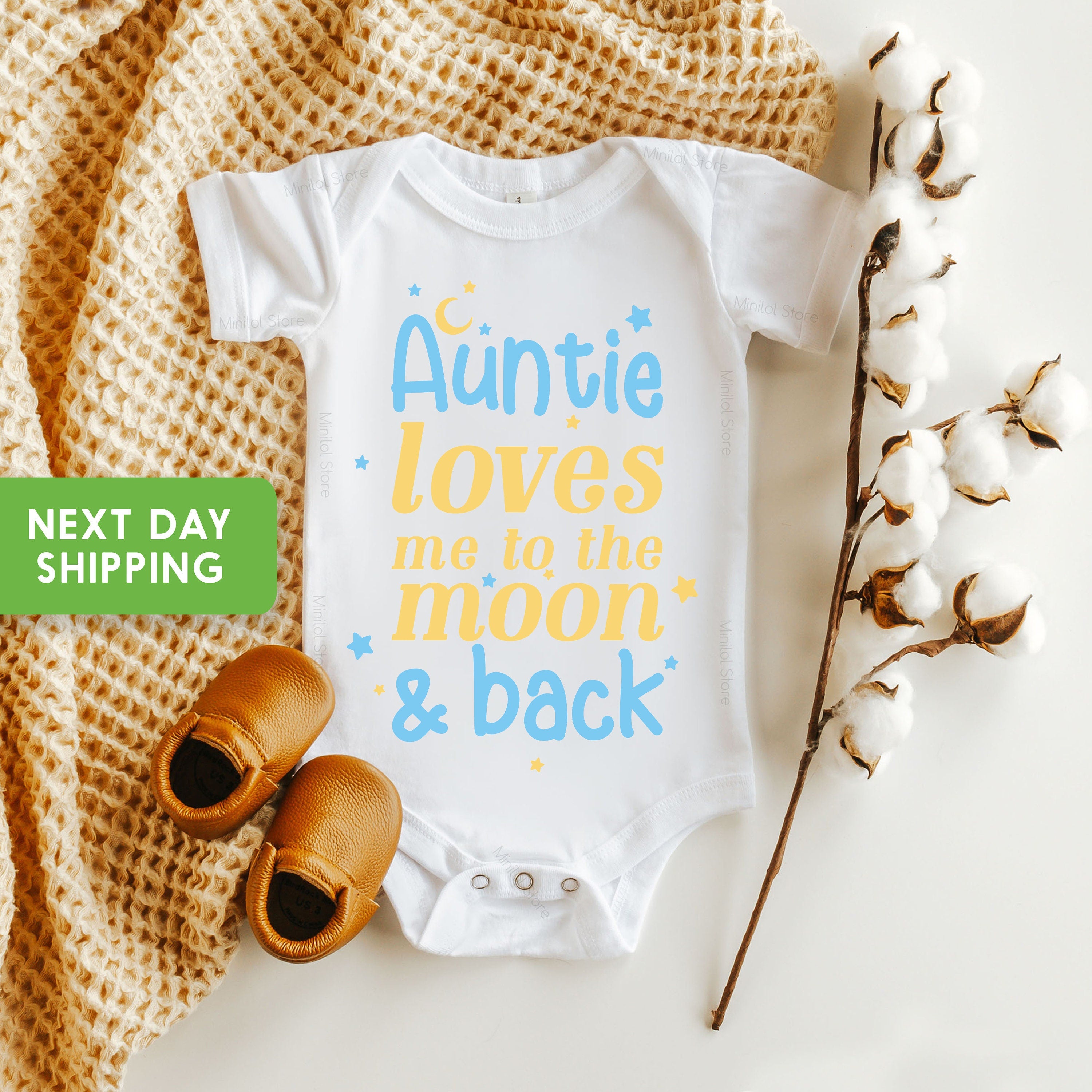 My Auntie Loves Me To The Moon And Back OnesieĀ® Cute Aunt OnesieĀ® Gift For Auntie