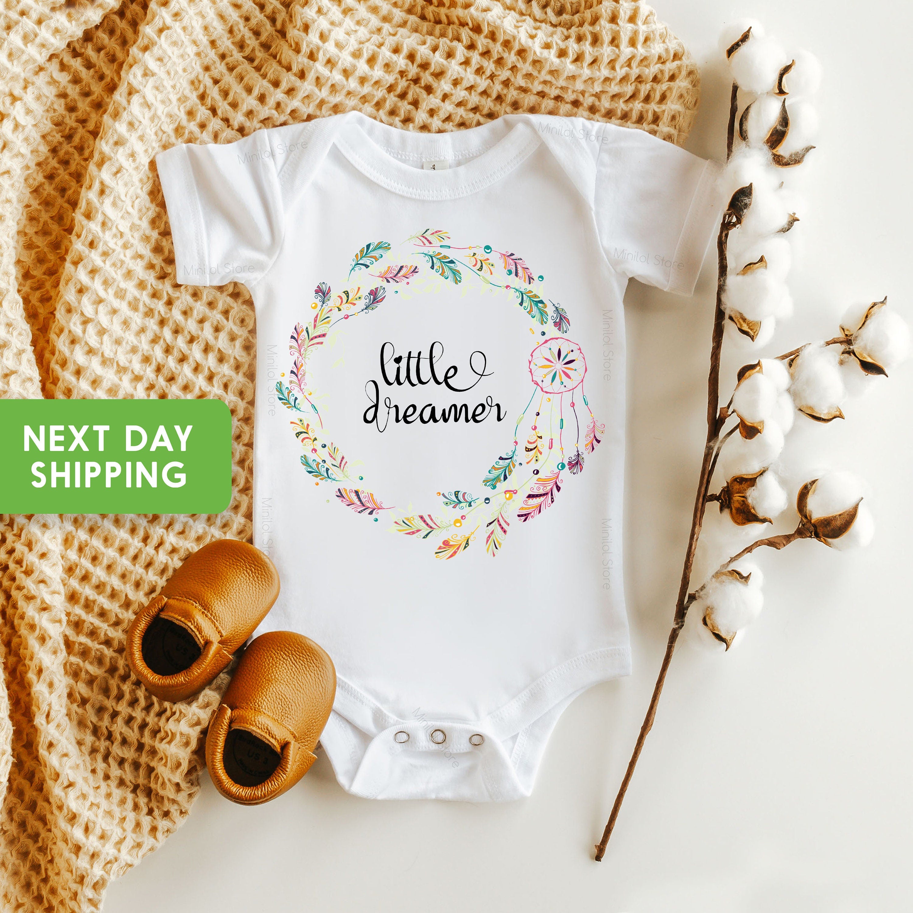 Little Dreamer Baby OnesieĀ®, Dreamcatcher Baby OnesieĀ®, Dreamcatcher Baby Shower Gift
